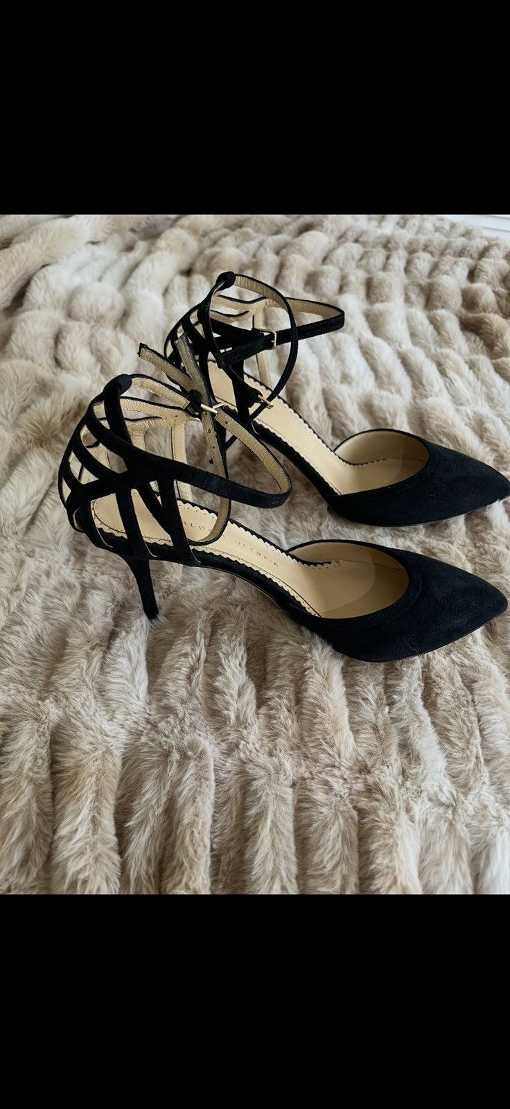 Charlotte Olympia Charlotte Olympia Black Suede Cage Heels Size US 6.5 / IT 36.5 - 4 Thumbnail