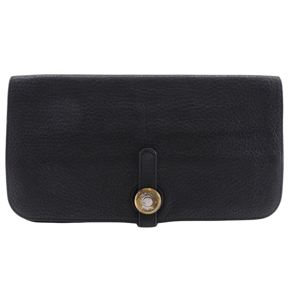 Hermes Hermes Hermes Dogon Long Taurillon Clemence Long Wallet Leather Long Wallet Stamp P (2012) DUTY FREE for USA Size ONE SIZE - 1 Thumbnail