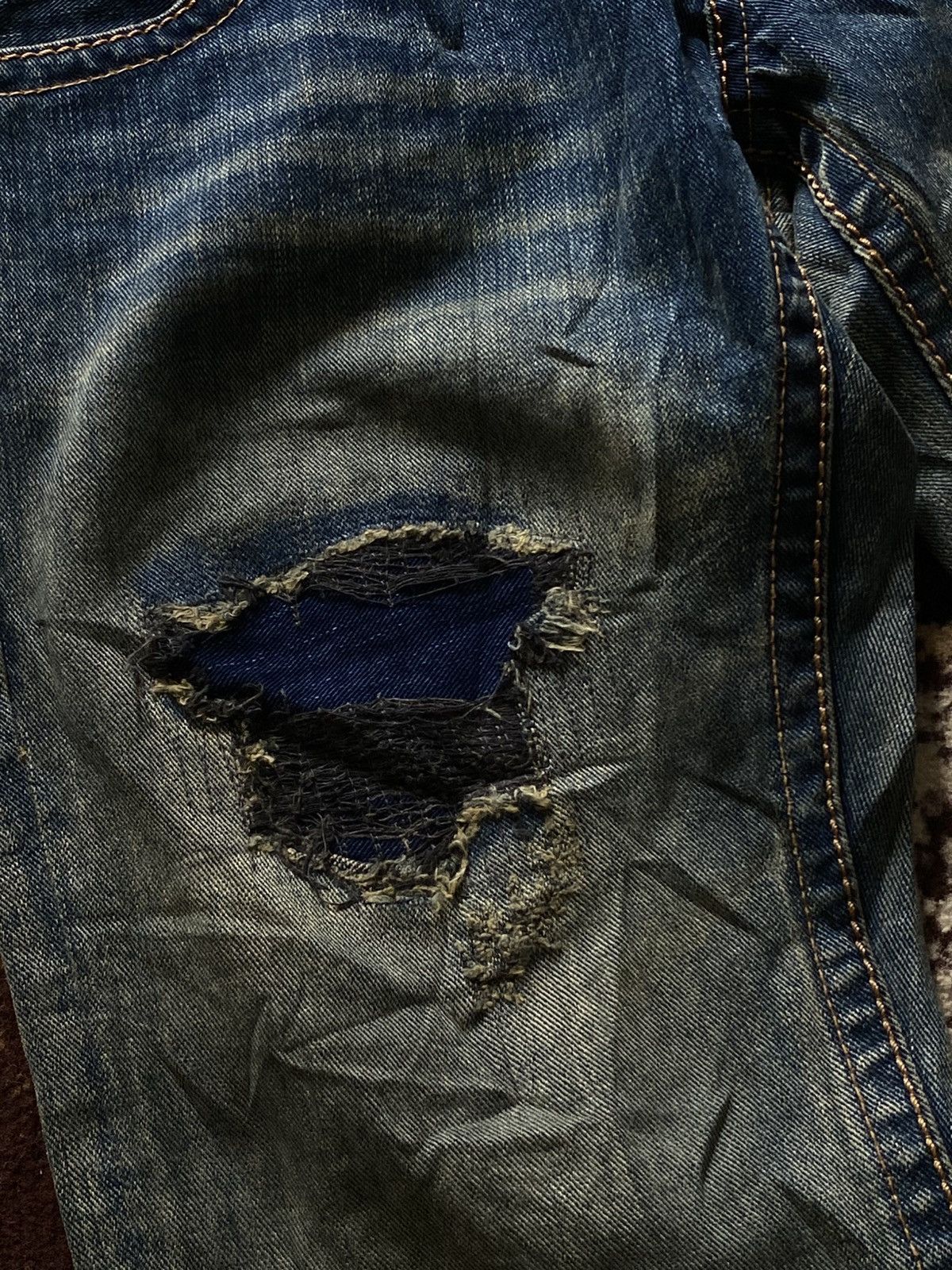 If Six Was Nine Mudwash Distressed Japanese Denim Size US 31 - 6 Thumbnail