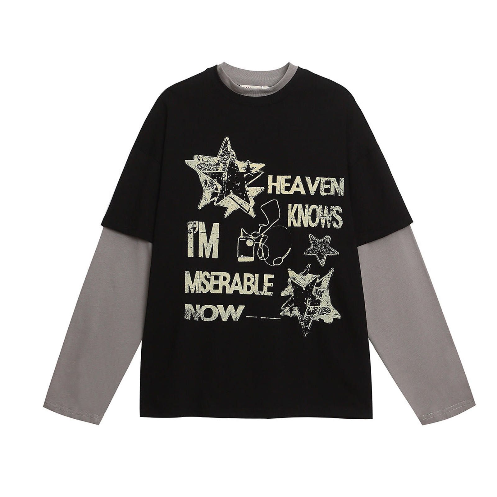 Other Layered Look Graphic Tee, Long Sleeve Shirt Size US M / EU 48-50 / 2 - 1 Thumbnail