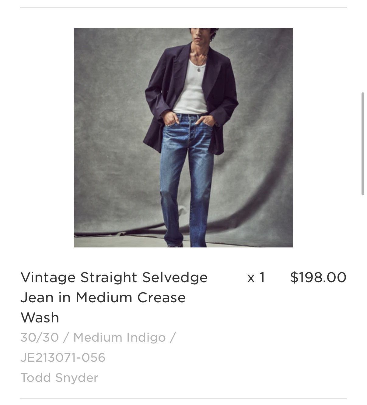 Todd Snyder Todd Snyder Straight Selvedge Jean in Medium Wash Size 30/30 Size US 30 / EU 46 - 10 Thumbnail