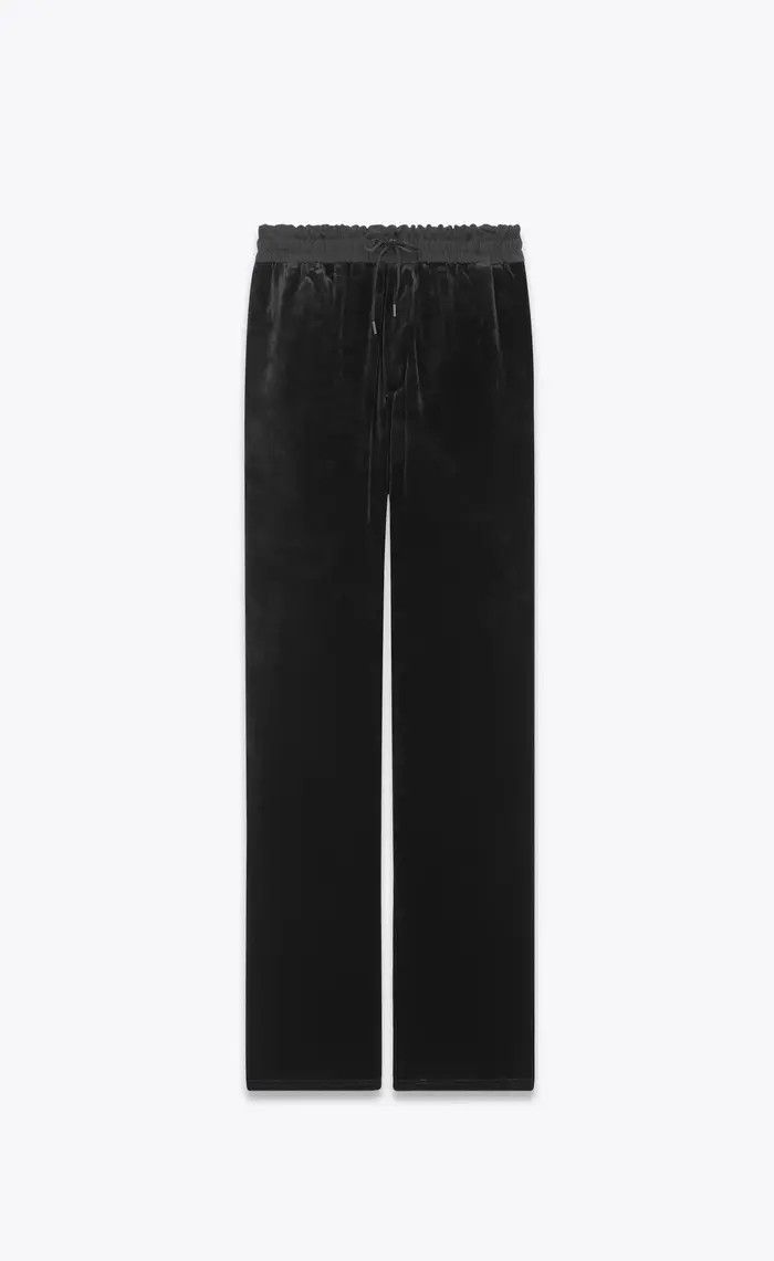 Saint Laurent Paris o1bcso1str1124 Wide Leg Sweatpants In Velvet Jersey in Black Size US 38 / EU 54 - 1 Thumbnail