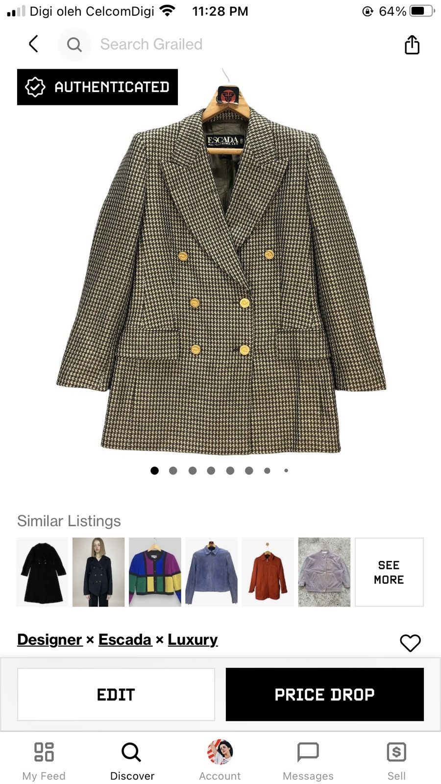 ESCADA MARGARETHA LEY WOOL SUIT JACKET #7305-127