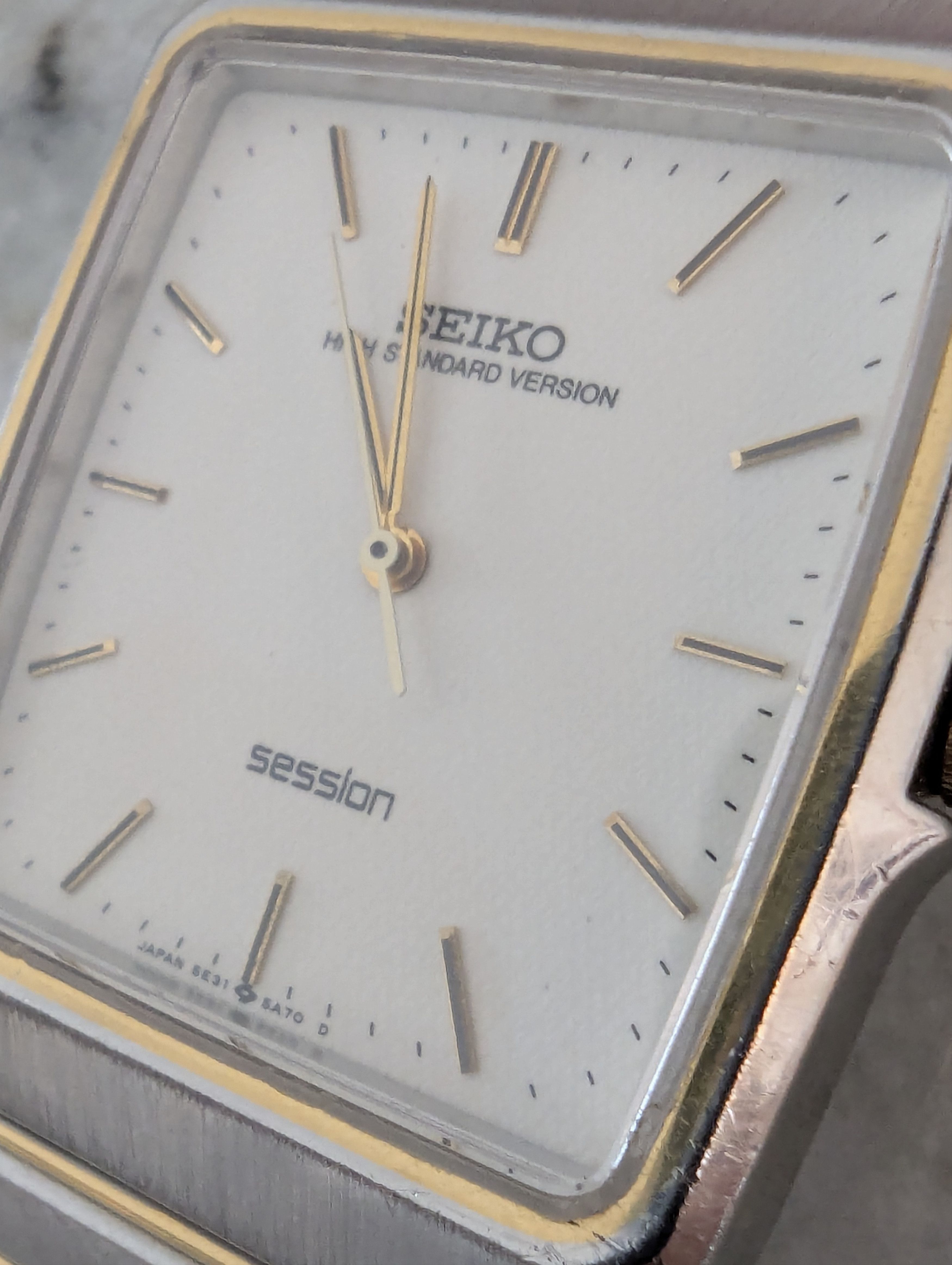 Seiko 1989 Seiko Session H.S.V. SATW013 5E31-5A70 Tank Watch Size 30 - 5 Thumbnail