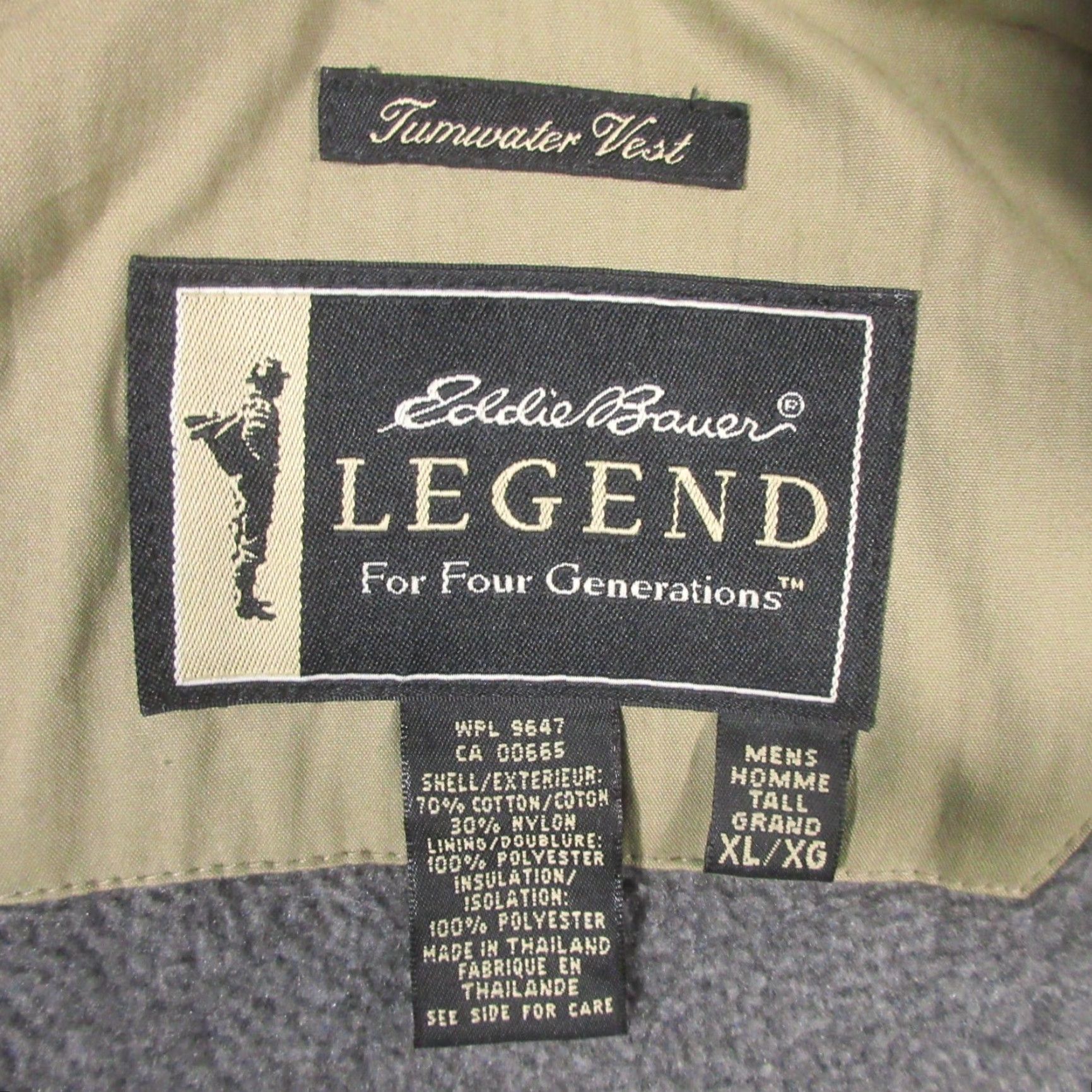 Eddie Bauer Eddie Bauer Vest Mens XL Beige Fleece Lined Full Zip Pockets Water Resistant Outdoor Camping Hiking Hunting Mer eng Style: Vest (Note: this seems off) Size US XL / EU 56 / 4 - 3 Thumbnail