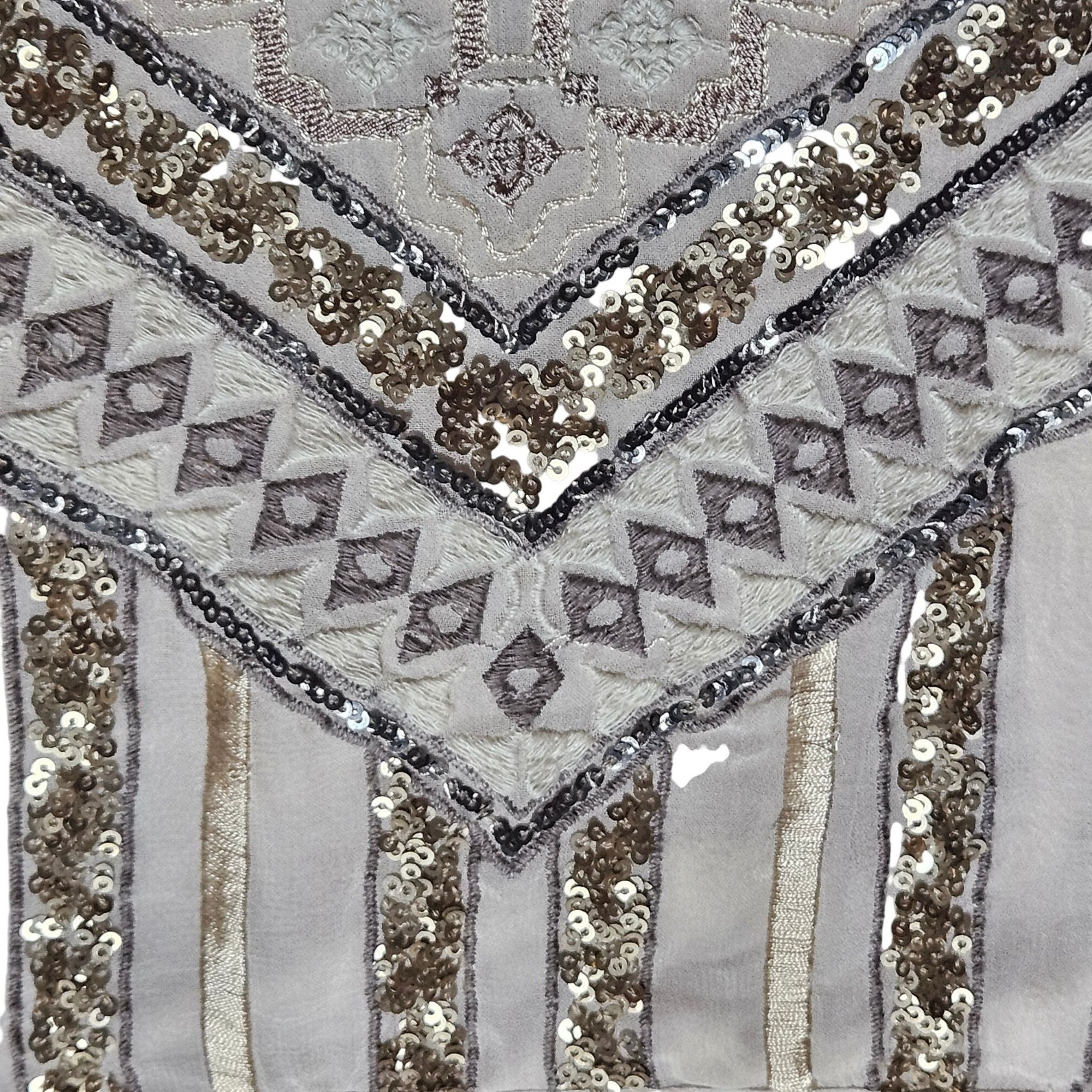 Anthropologie Anthropologie Women's Sequin Mini Skirt Beige 4 Boho Glam Qu Size 27" / US 4 / IT 40 - 5 Thumbnail