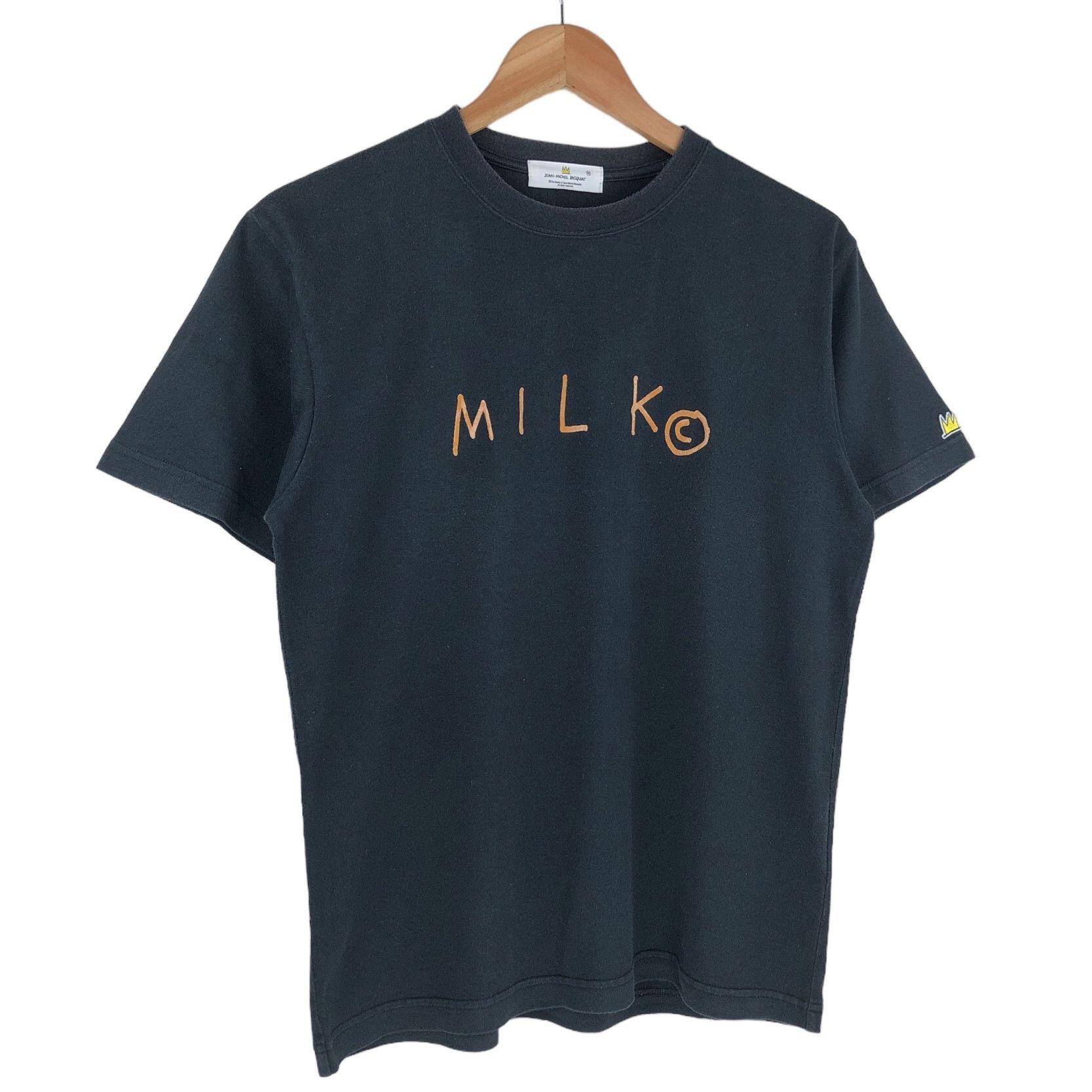 Uniqlo Jean Michel Basquiat MILK Crown Spell Out Big Logo Tee Shirt ...