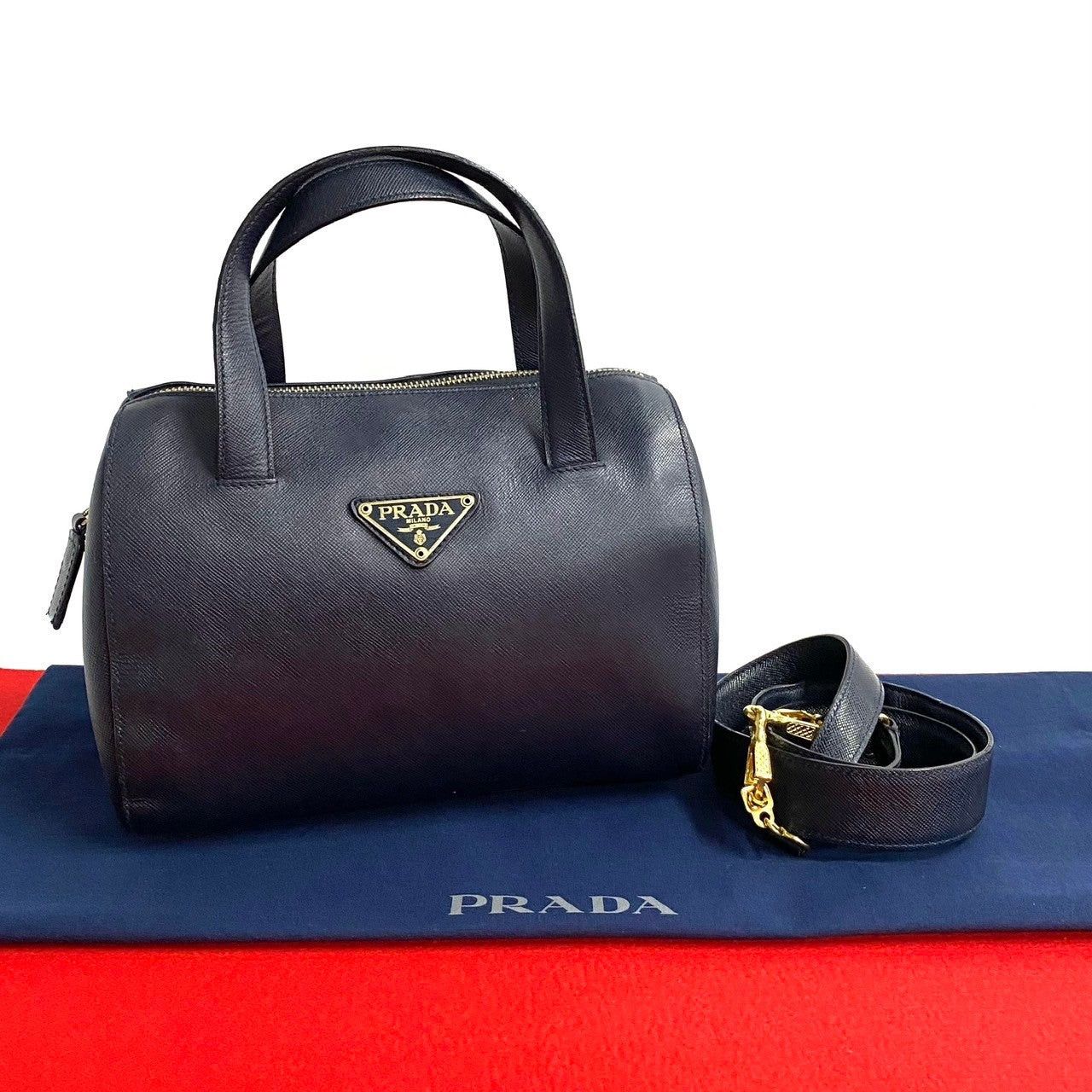 Prada Prada Shoulder Bag Blue Leather Size ONE SIZE - 1 Thumbnail