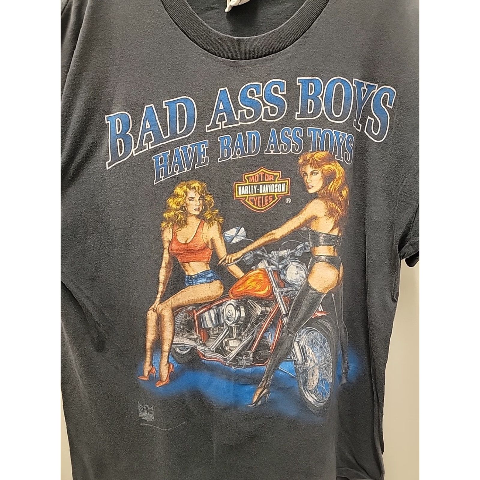 Vintage Harley Davidson T-Shirt Mens XL Gray Crew Neck Short Sleeve CMJ Sportswear Niagara Falls Canada Distressed Vintage: No Chest 24 Length 31.5 Size US XL / EU 56 / 4 - 3 Thumbnail