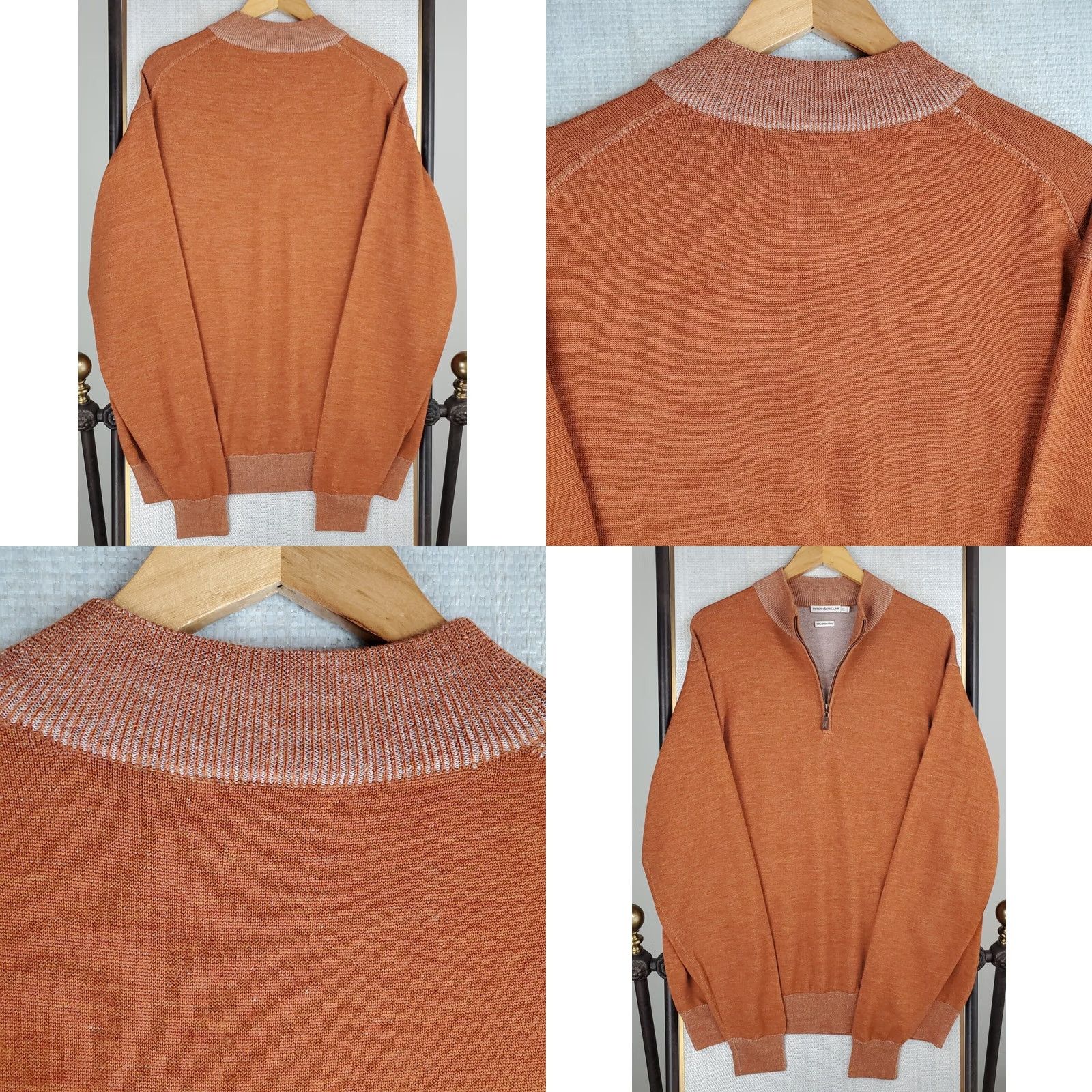 Peter Millar Peter Millar 100% Extrafine Merino Wool 1/4 Zip Sweater XL Pullover Burnt Orange Golf Mens Size US XL / EU 56 / 4 - 8 Thumbnail