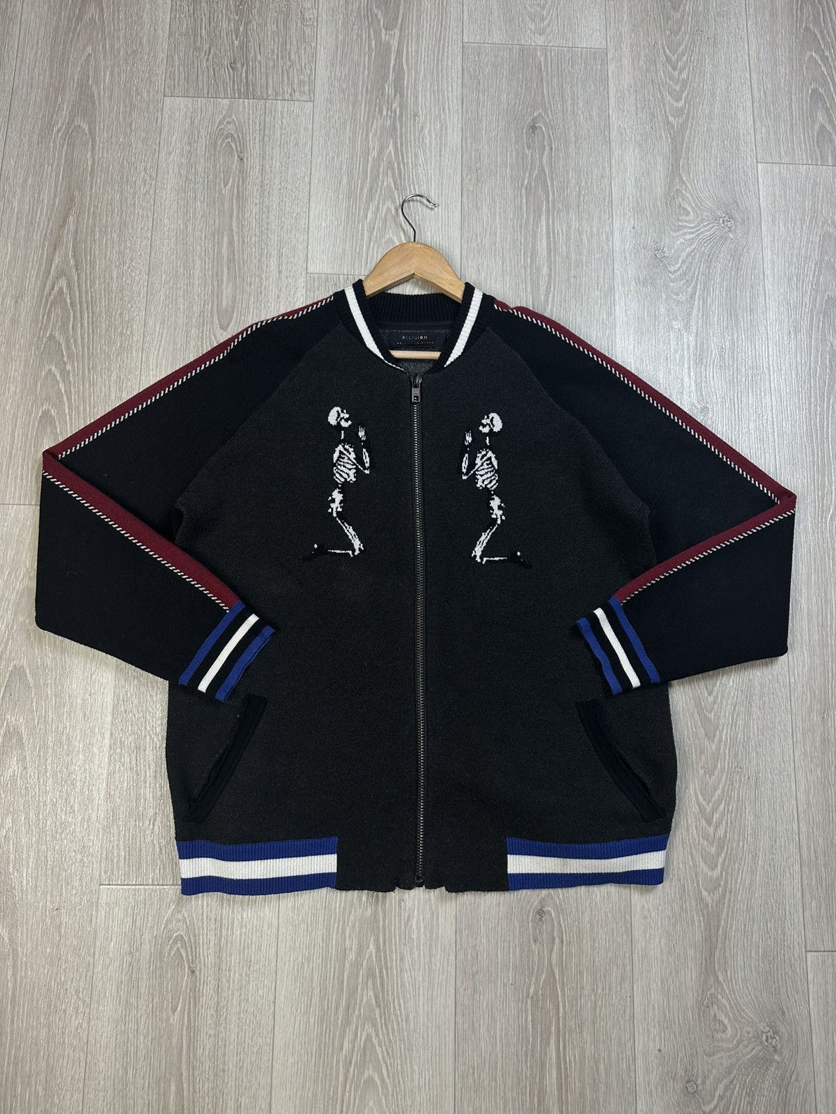 True Religion Religion Big Logo Skeleton Zip Cardigan Sweater Size L Size US L / EU 52-54 / 3 - 3 Thumbnail
