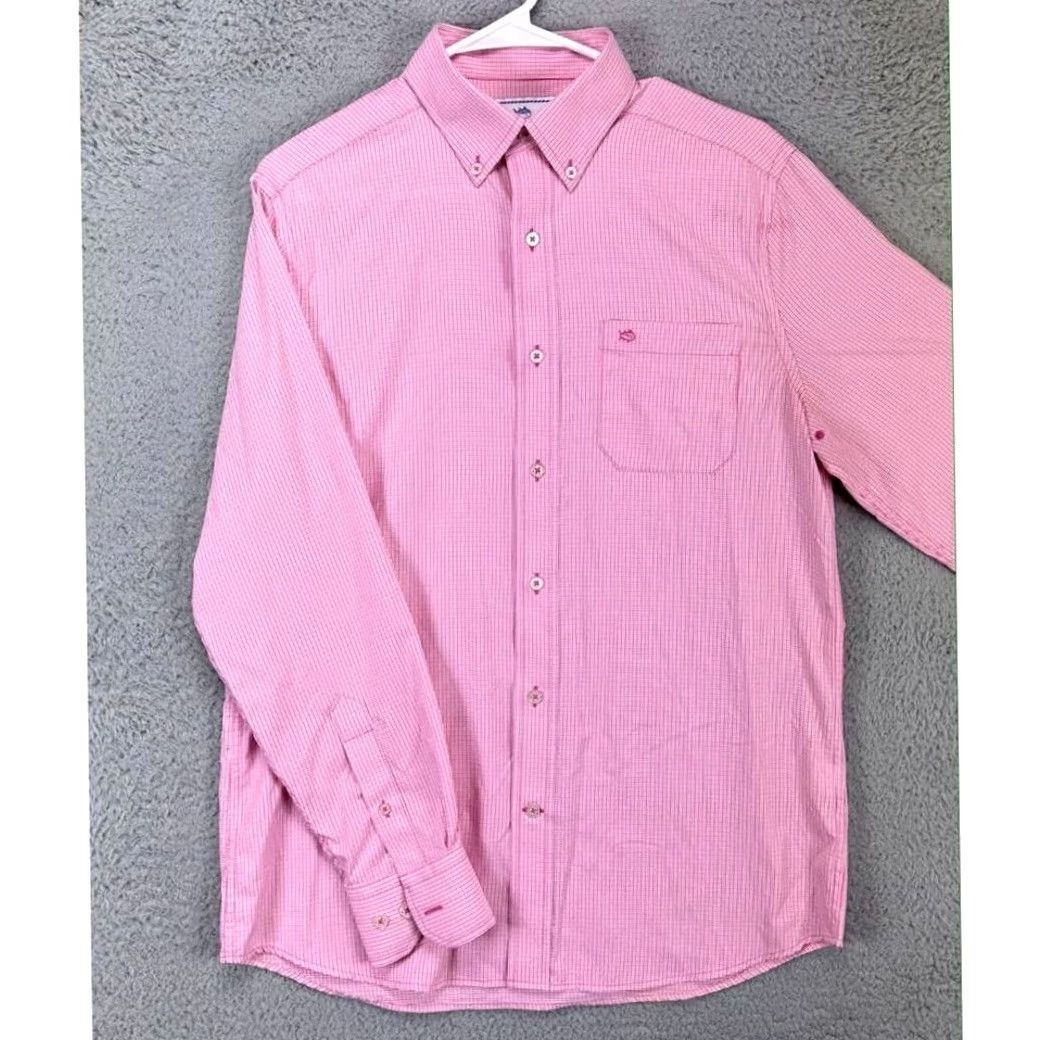 Southern Tide Southern Tide Shirt Adult Small Pink White Plaid Intercoastal Button Down Mens Size US S / EU 44-46 / 1 - 3 Thumbnail