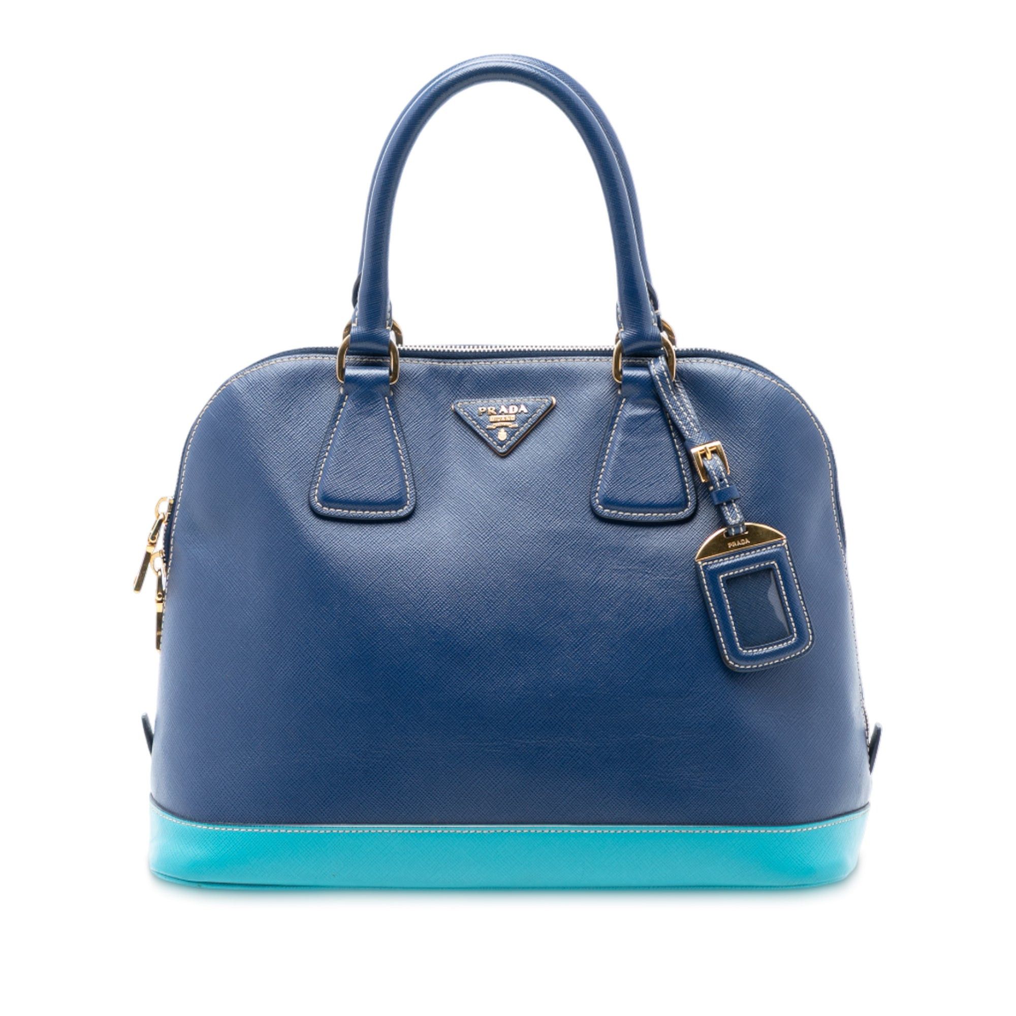 Prada Bicolor Saffiano Lux Promenade Dome Handbag Size ONE SIZE - 1 Thumbnail