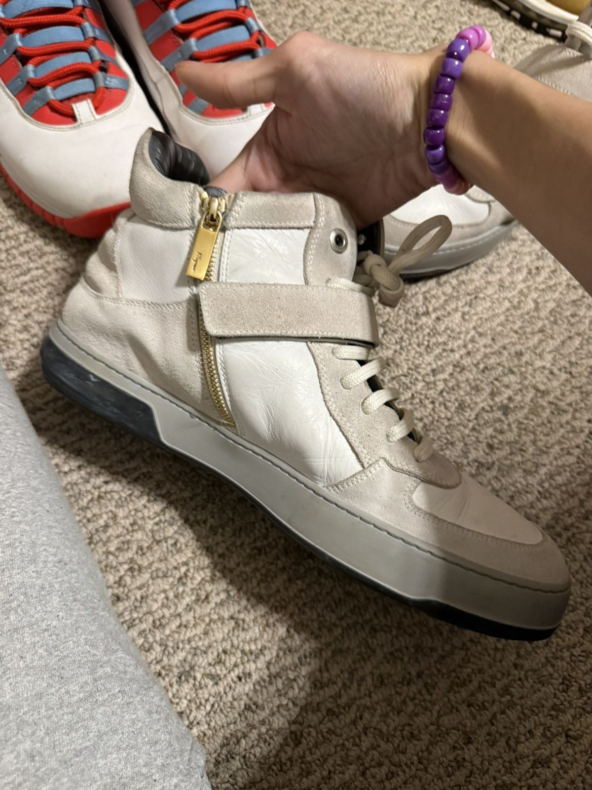 Salvatore Ferragamo Salvatore Ferragamo White/Light Gray Heather Nayon Sneaker Size US 10 / EU 43 - 3 Thumbnail