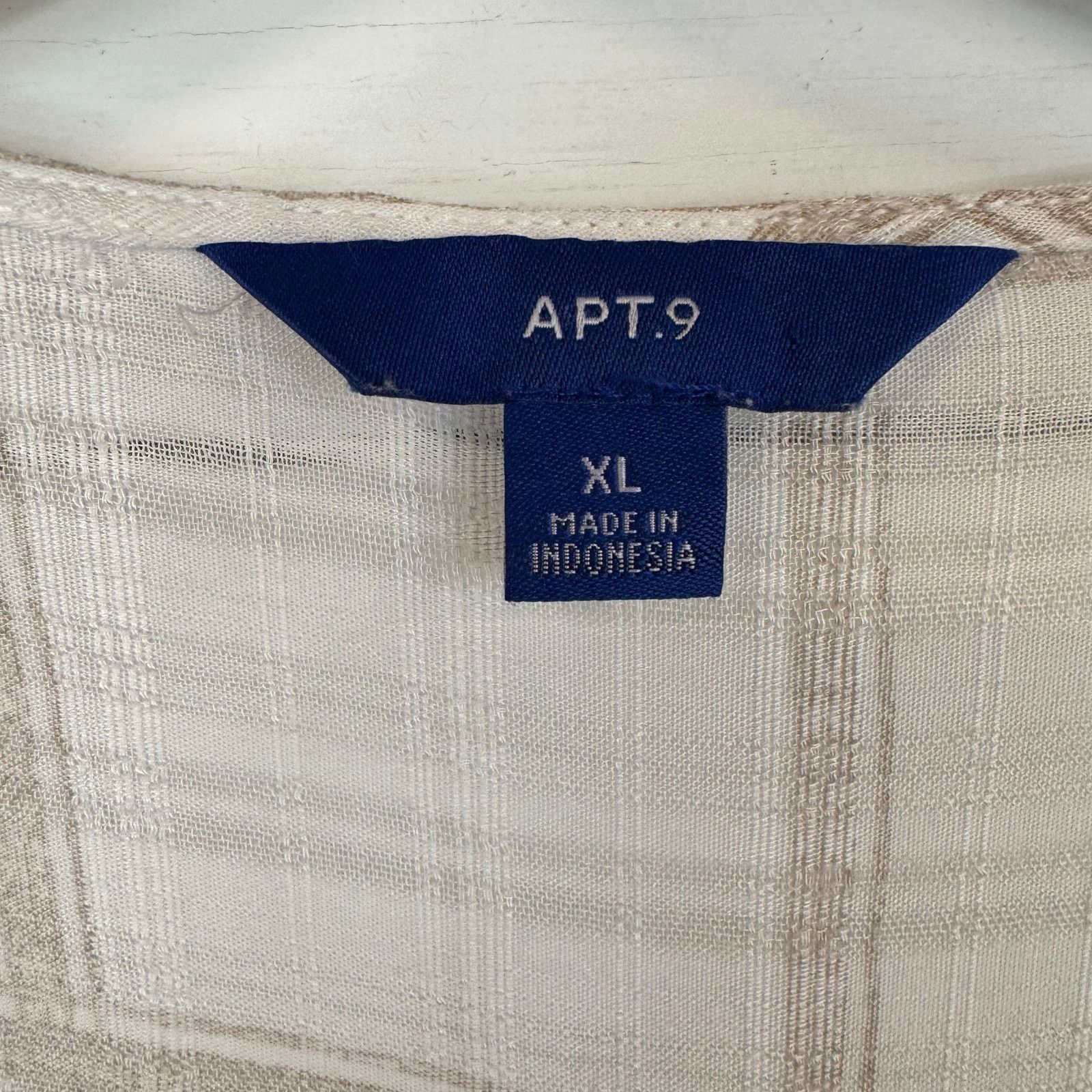 Apt. 9 APT. 9 White 3/4 Sleeve Blouse Women's Size XL Size XL / US 12-14 / IT 48-50 - 4 Thumbnail