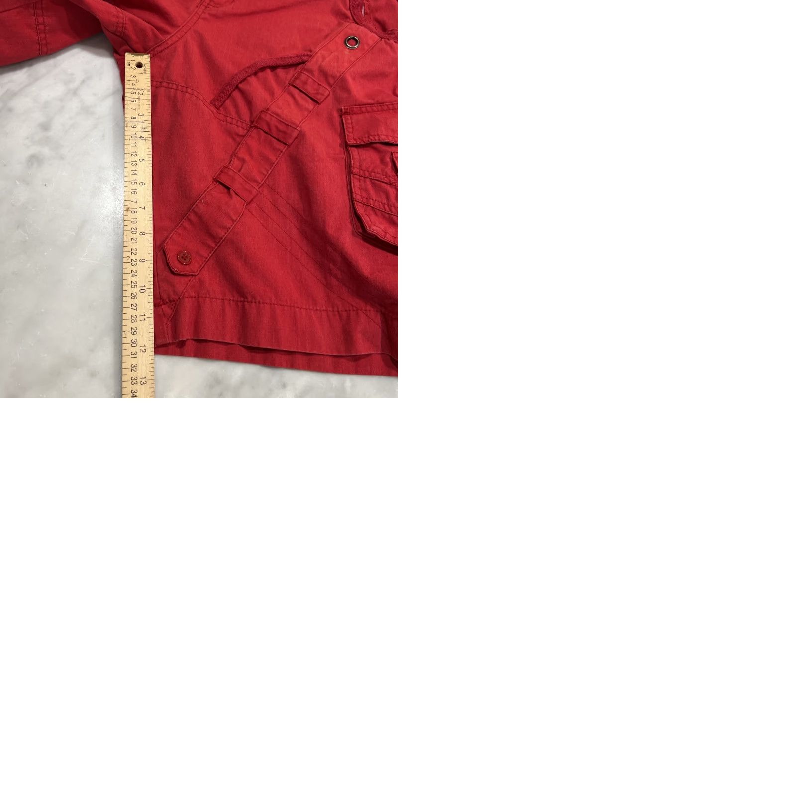 Denime VINTAGE Do Denim Cargo Shorts Mens 36 Red Flat Front 12” Inseam Skater Y2K Cargo Pocket Relaxed Classic Casual Mens Size US 36 / EU 52 - 9 Thumbnail
