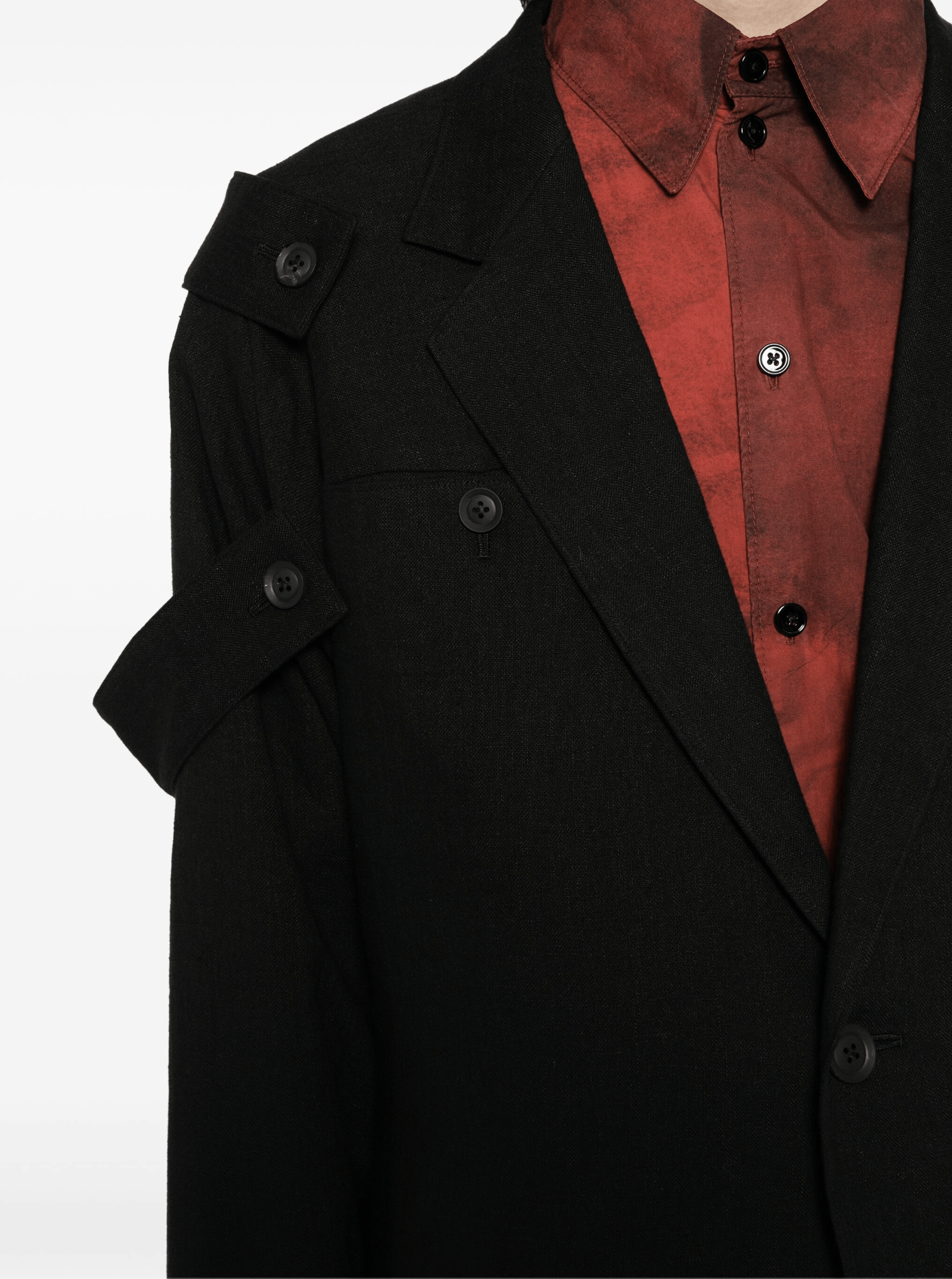 Yohji Yamamoto Yohji Yamamoto Homme Single Button Shoulder Epaulet Jacket Size US M / EU 48-50 / 2 - 10 Thumbnail