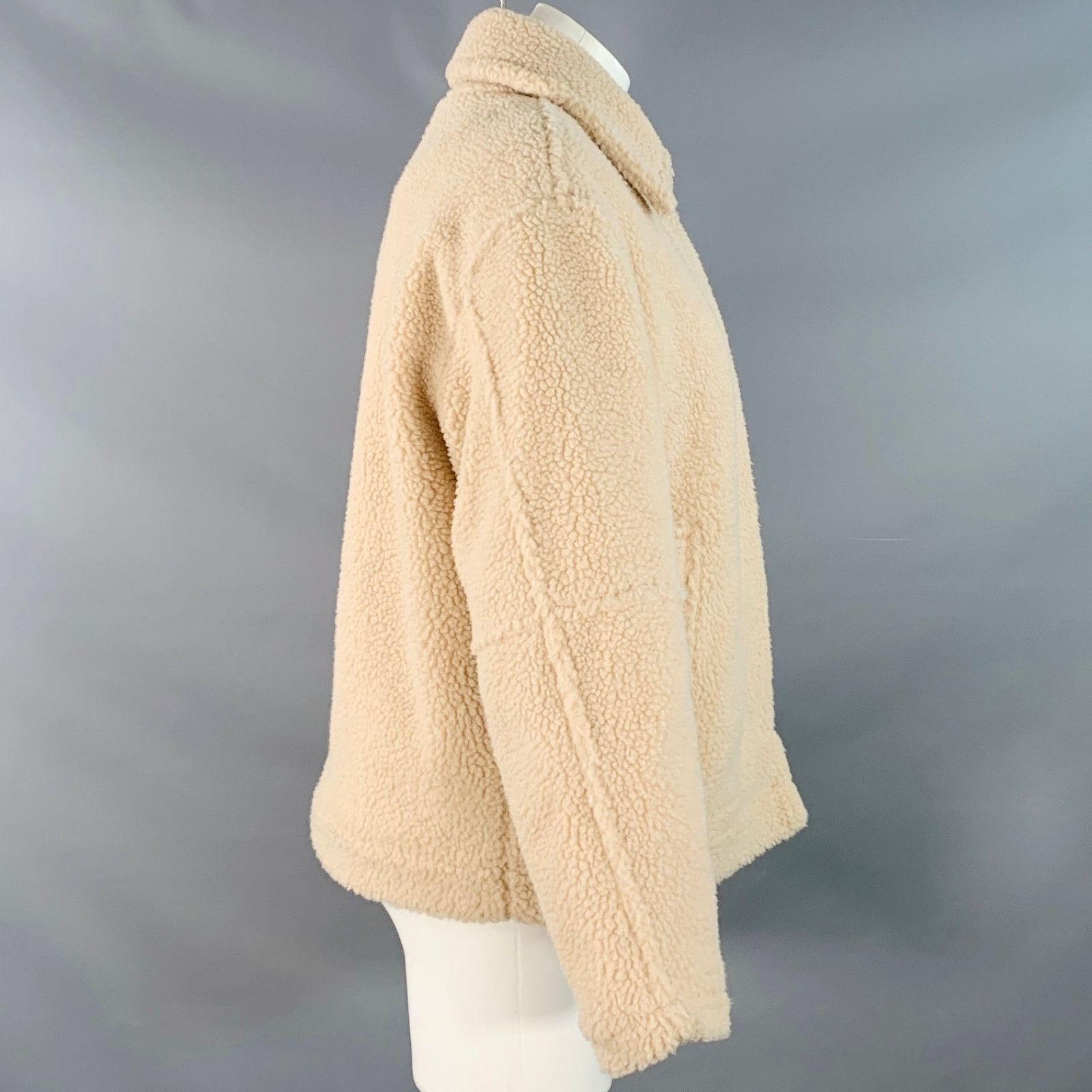 Vince VINCE Size S Cream Faux Shearling Hidden Buttons Jacket Size S / US 4 / IT 40 - 2 Thumbnail