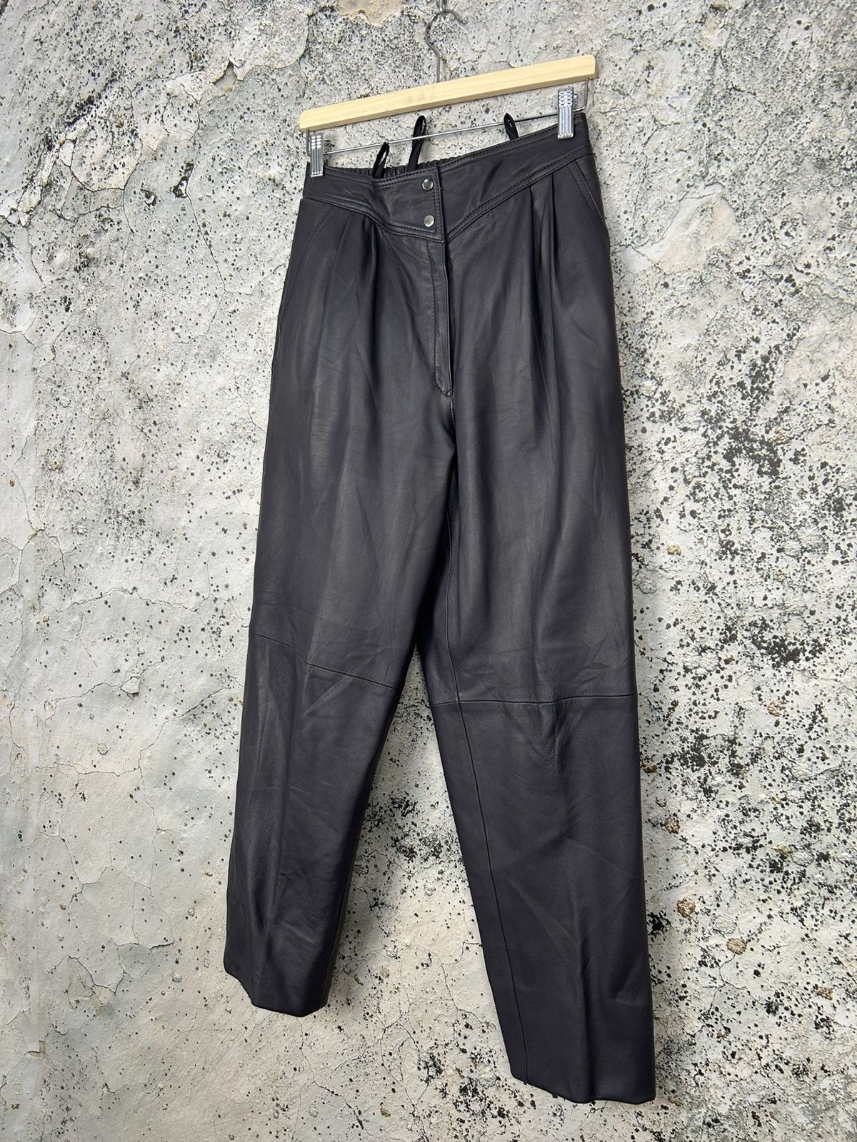 Genuine Leather Vintage Genuine Leather Purple Pants Avant Garde Rock Punk Size US 28 / EU 44 - 2 Thumbnail