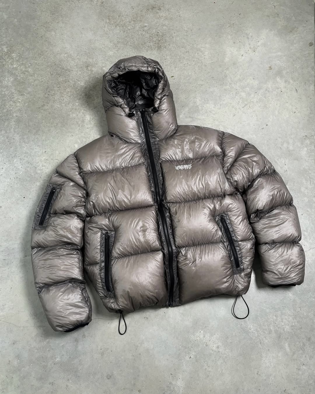 Other UK Up In Flames Grey Puffer Jacket Size US L / EU 52-54 / 3 - 2 Thumbnail