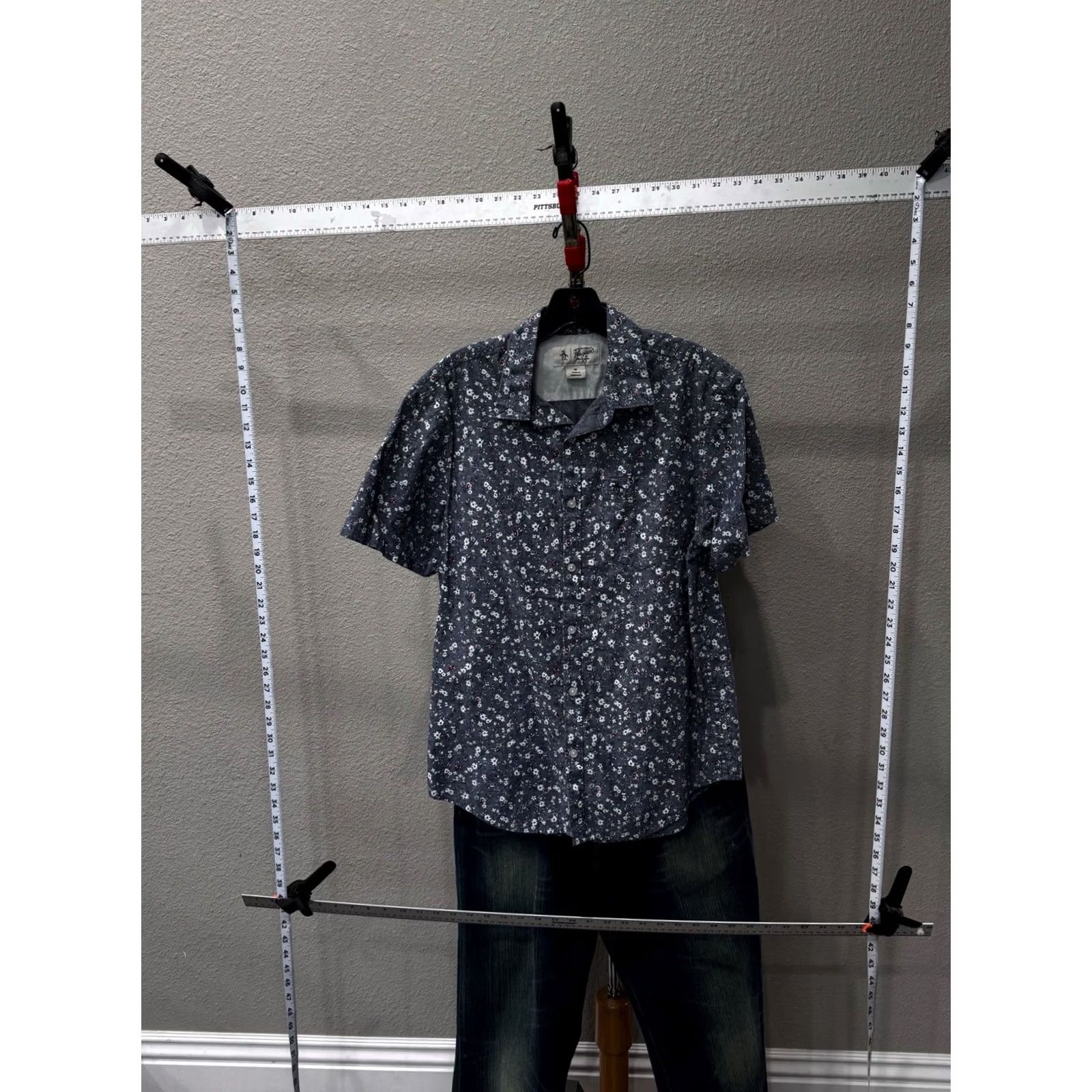 Vintage Penguin Floral BUTTON UP SHIRT Pocket Medium M Mens Size US M / EU 48-50 / 2 - 2 Thumbnail