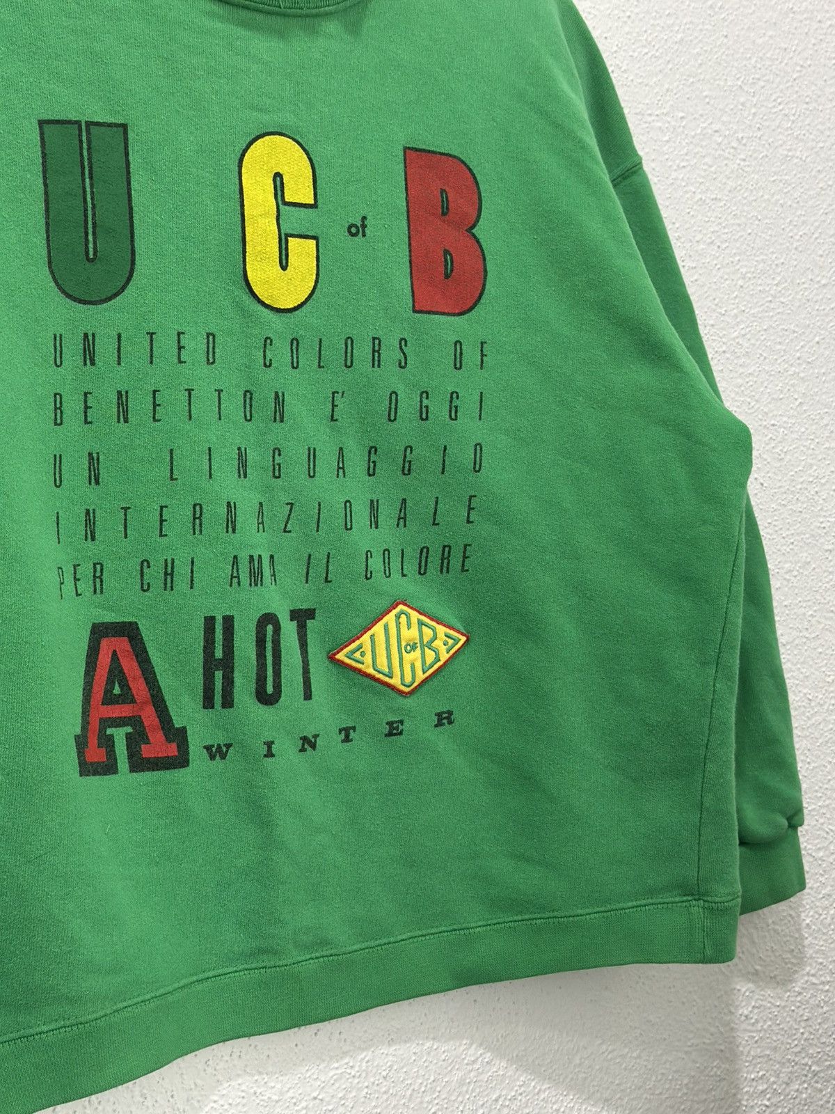 United Colors Of Benetton VTG 90s United Colors of Benetton Green Mock Neck Pullover M Size M / US 6-8 / IT 42-44 - 3 Thumbnail