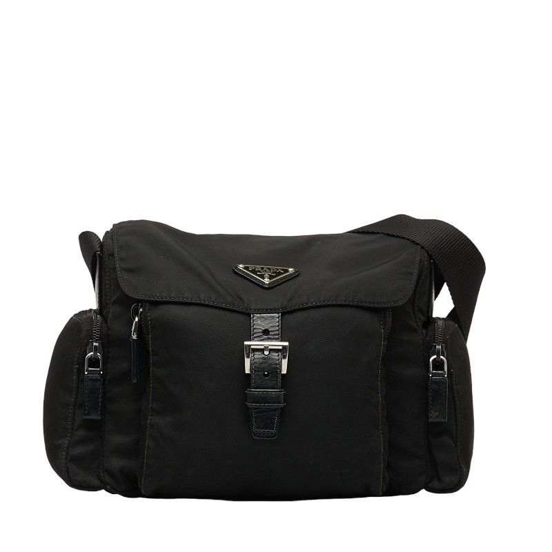 image of Prada Tessuto Messenger Bag in Black, Women's