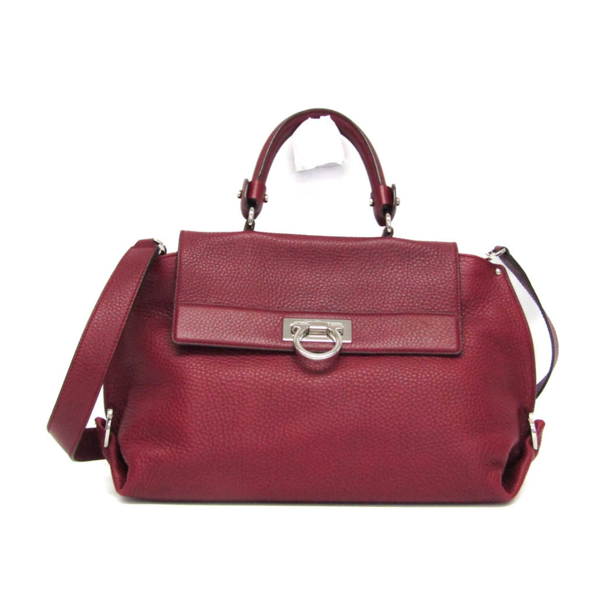 Salvatore Ferragamo Salvatore Ferragamo Gancini Medium Sophia BW-21 A896 Women's Leather Handbag,Shoulder Bag Red Color Size ONE SIZE - 1 Thumbnail