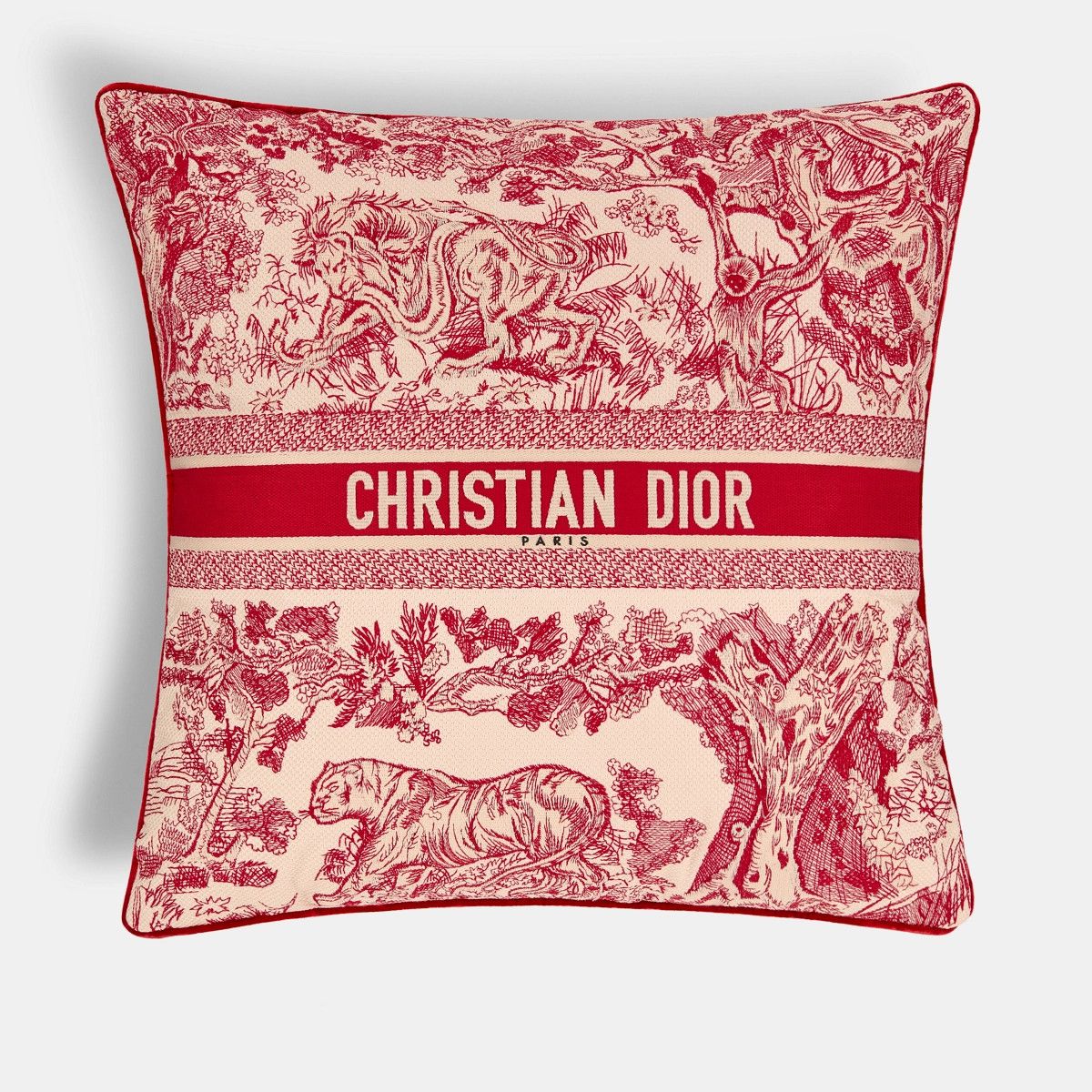 Dior o1bcso1str0225 Size:OS/ Square Pillow in Raspberry Size ONE SIZE - 1 Thumbnail