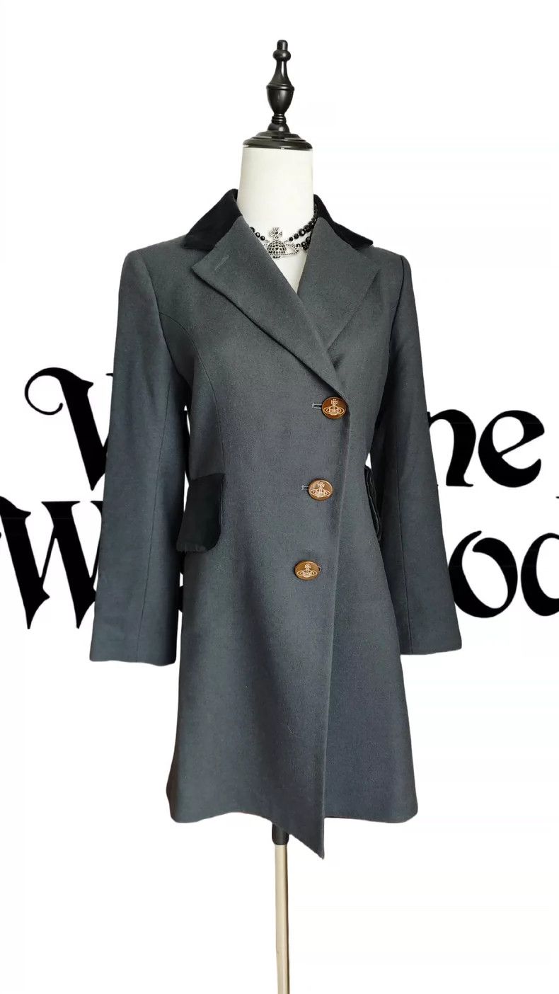 Vivienne Westwood Vivienne Westwood Silk velvet lined dark grey wool coat Size M / US 6-8 / IT 42-44 - 1 Thumbnail