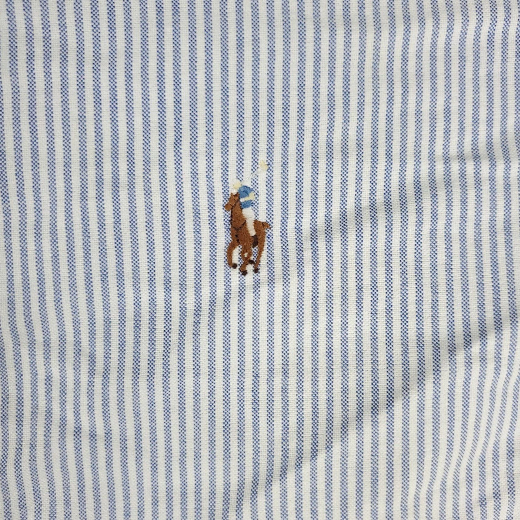 Ralph Lauren RALPH LAUREN Dress Shirt Mens 16.5 Blue Striped Long Sleeve Button Up Cotton Casual Modern Size 42R - 3 Thumbnail