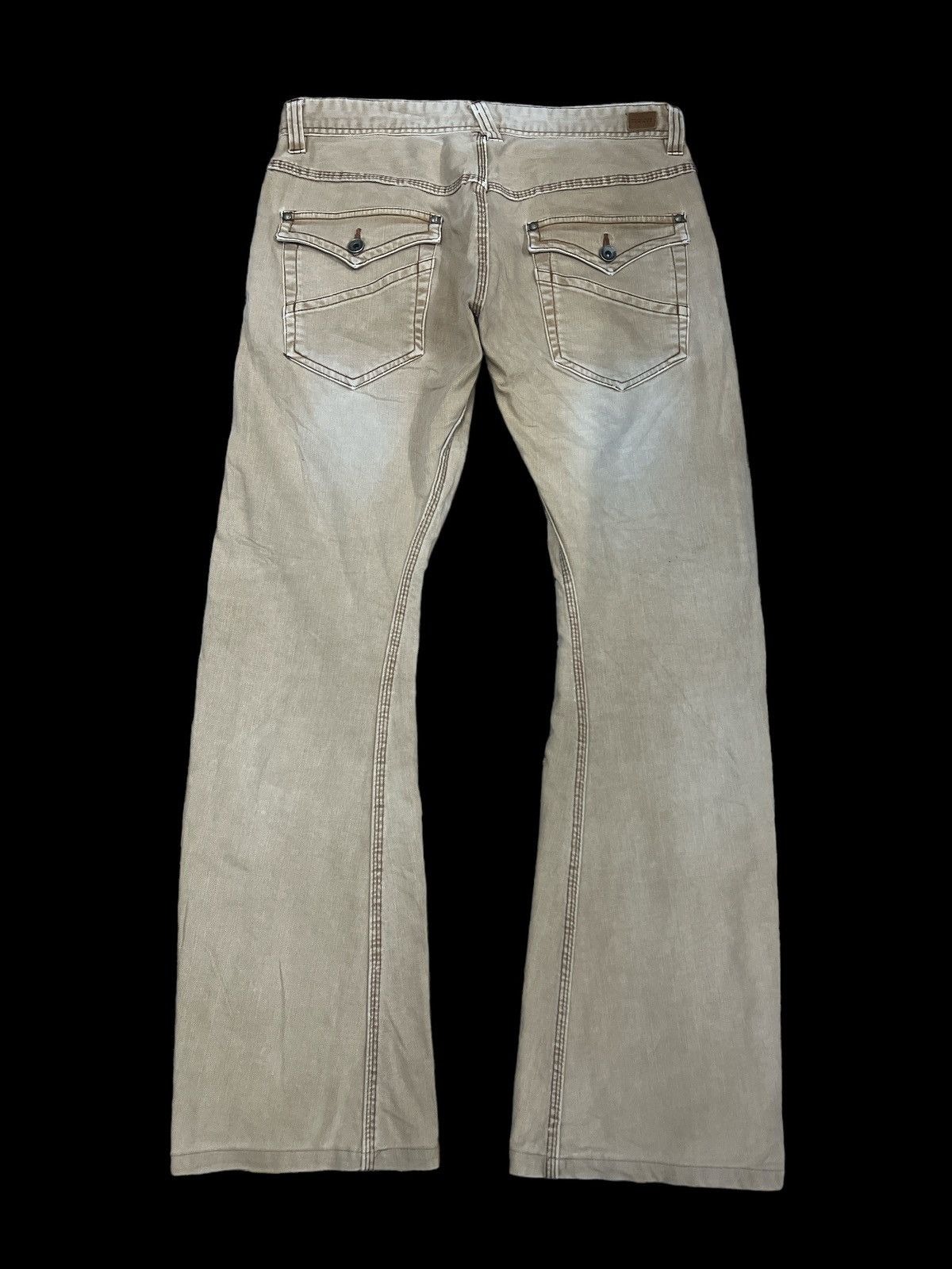 Other FLARED🔥 Y2K NICOLE CLUB BROWN FADED DISTRESSED DENIM PANT Size US 30 / EU 46 - 7 Thumbnail
