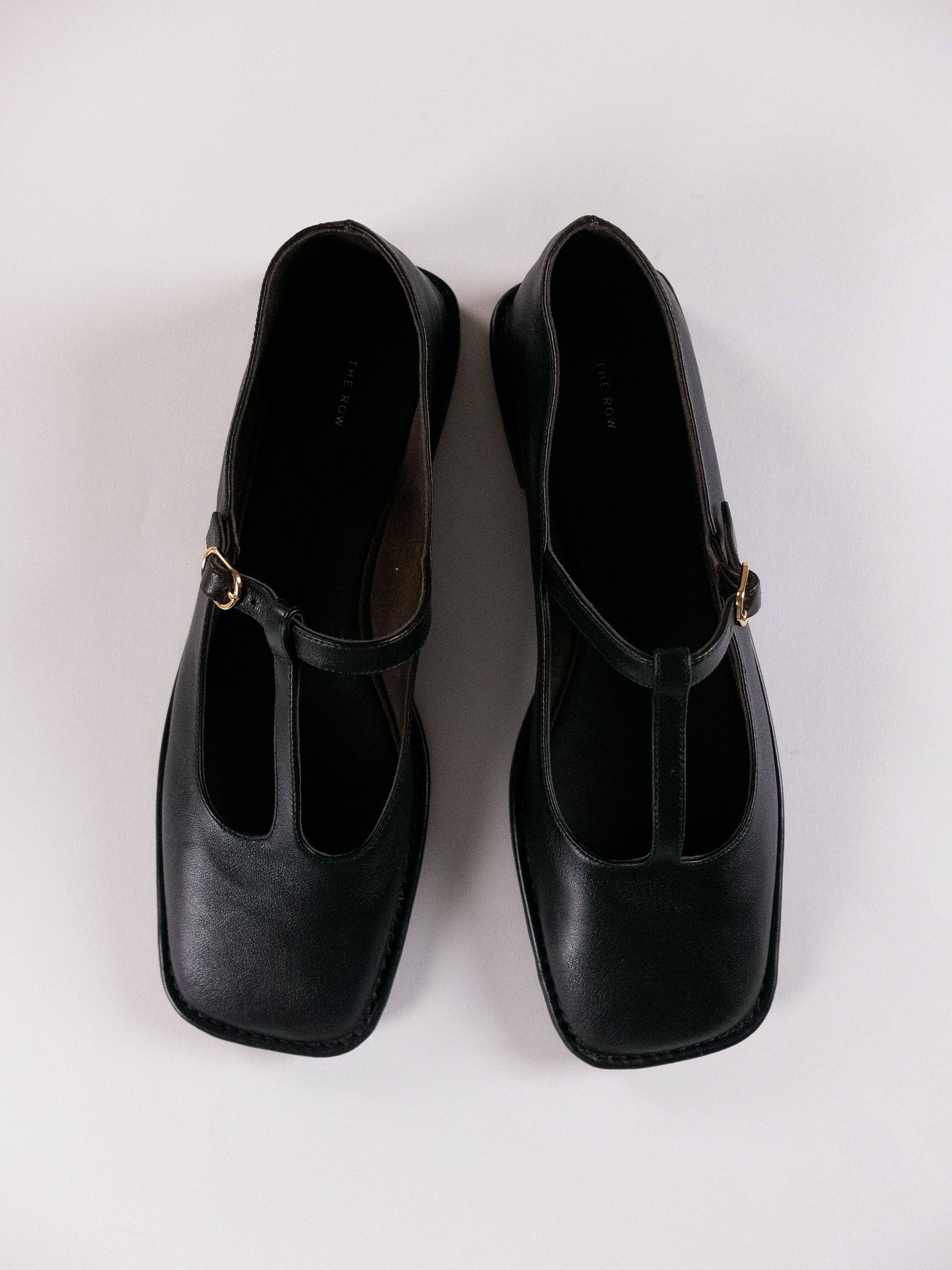 The Row THE ROW black square toe t-strap leather ballet flats 8 38 q Size US 8 / IT 38 - 6 Thumbnail