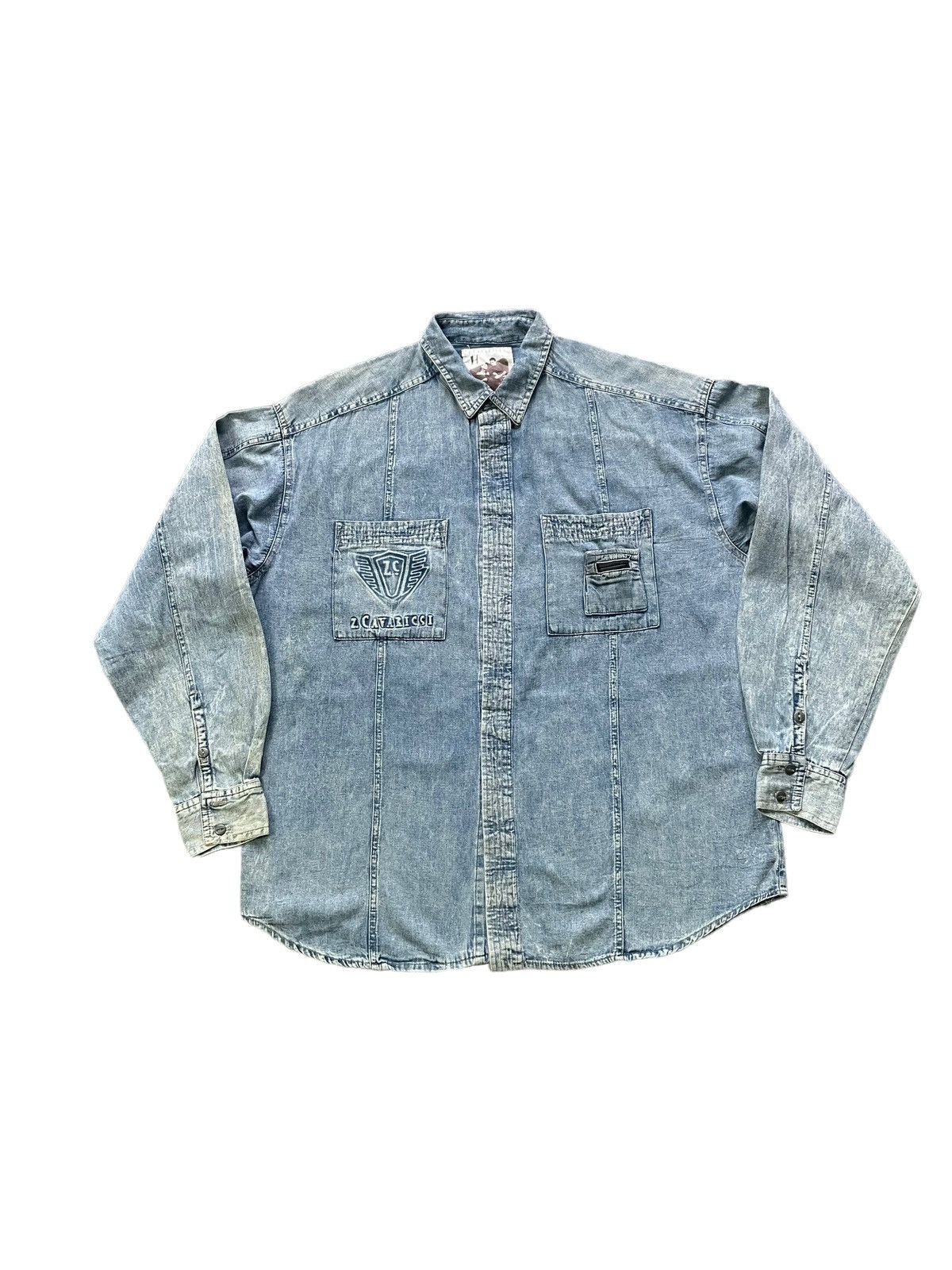 Vintage Vintage Z.Cavaricci Denim Shirt Size US XL / EU 56 / 4 - 1 Thumbnail