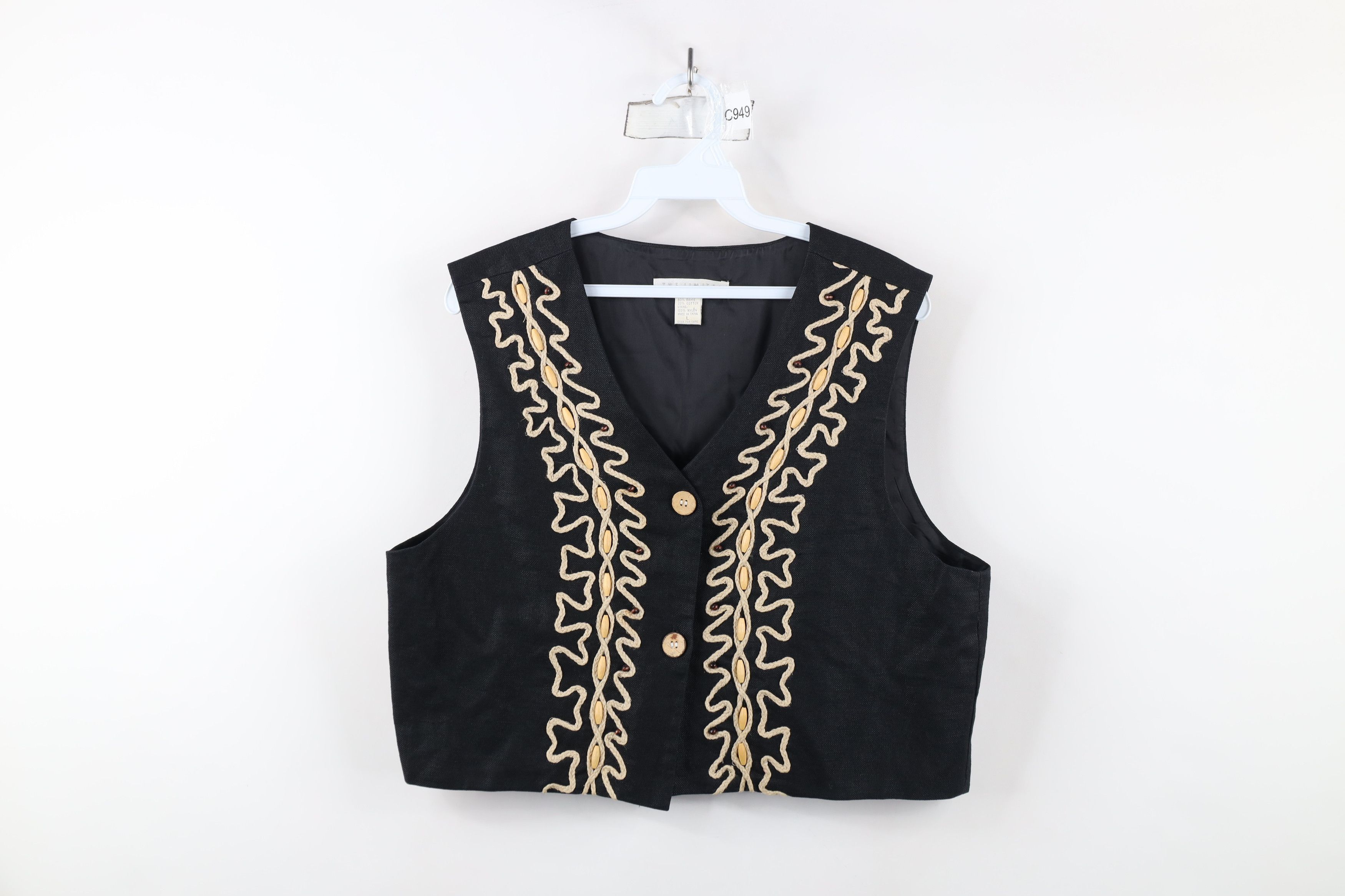 Vintage Vintage 90s Y2K Babydoll Streetwear Beaded Roped Vest Jacket Size L / US 10 / IT 46 - 1 Thumbnail