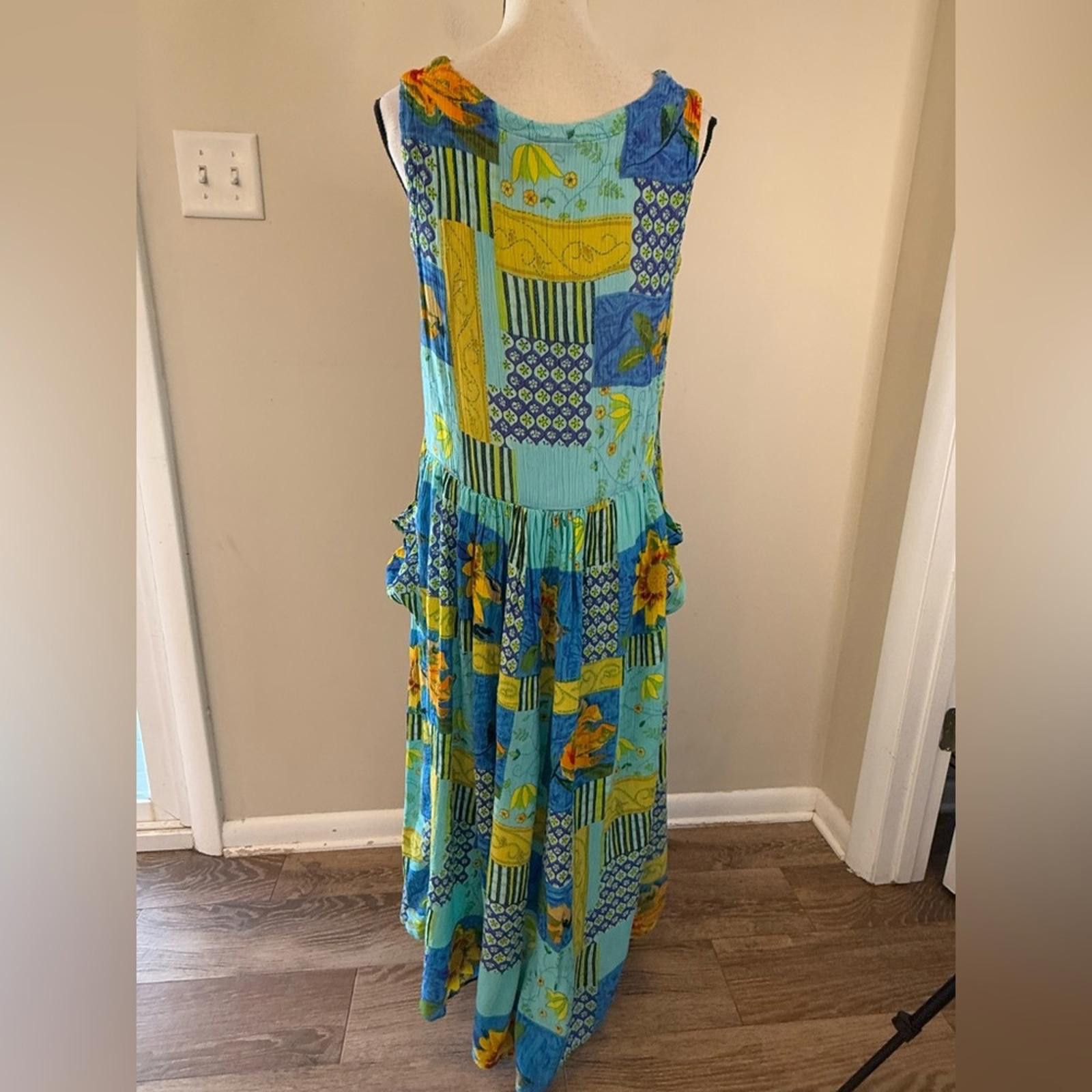 New Balance Bila boho floral patchwork maxi sundress pockets SZ SM Size S / US 4 / IT 40 - 2 Thumbnail