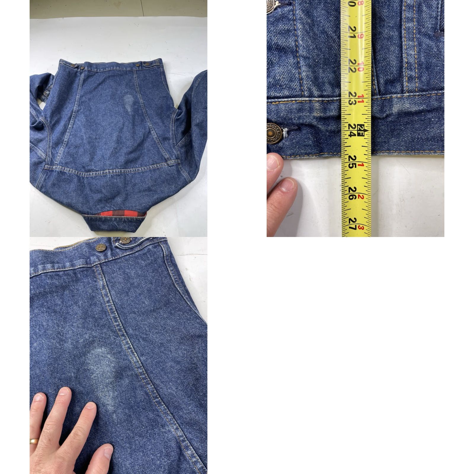 Denime VINTAGE Levis Denim Jacket 70411 0816 Flannel Lined Dark Denim Trucker Size 40R Blue 80s Men Regular Jacket Size US XXS / EU 40 - 9 Thumbnail