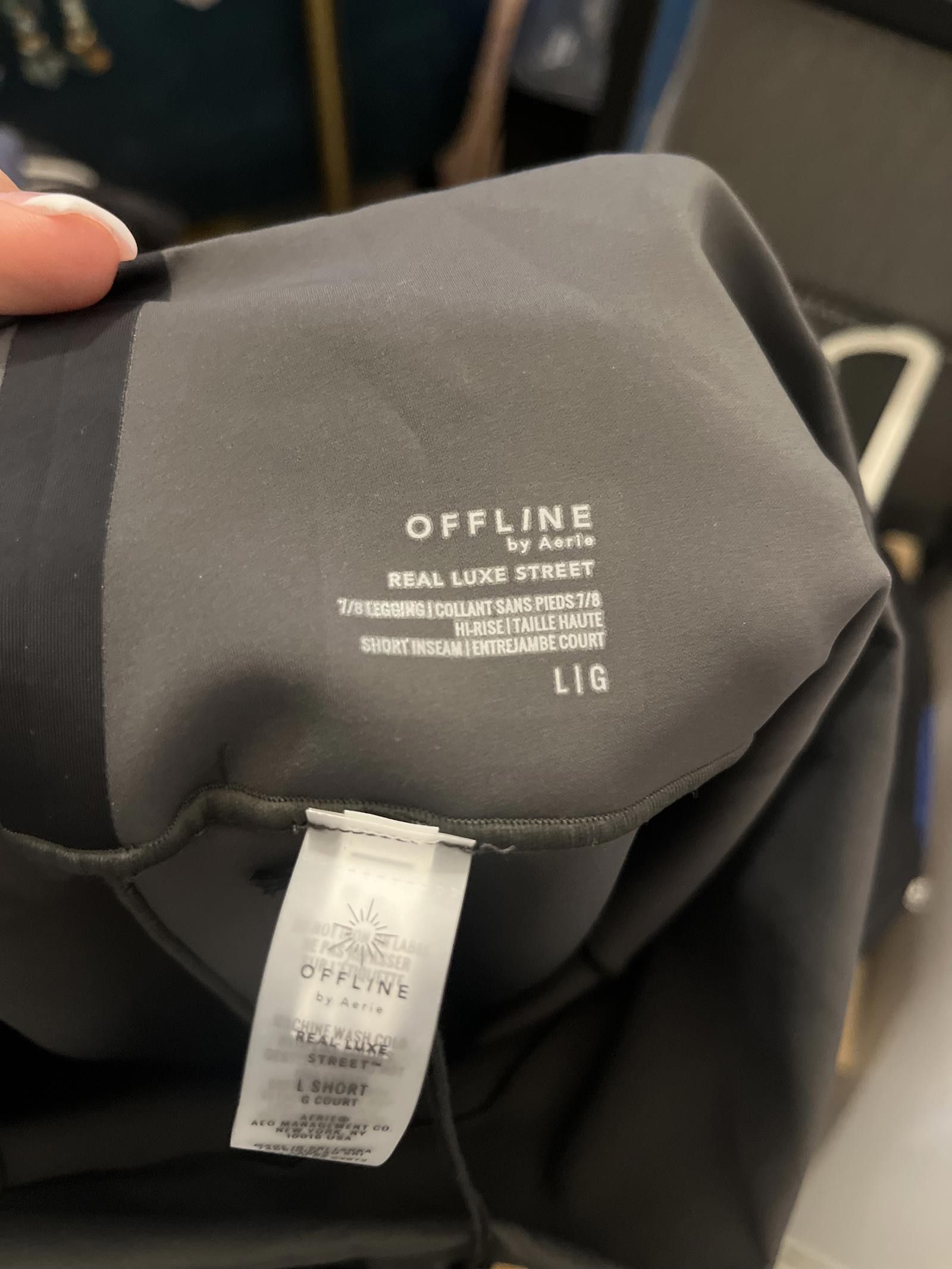 Designer OFFLINE by Aerie NWT 7/8 Luxe Leggings - Black--LG Size 36" / US 14 / IT 50 - 3 Thumbnail