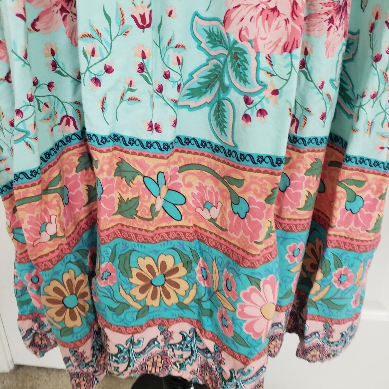 Designer R Vivimos Floral Midi Dress Womens Size Medium Blue Mixed Pr Size M / US 6-8 / IT 42-44 - 5 Thumbnail