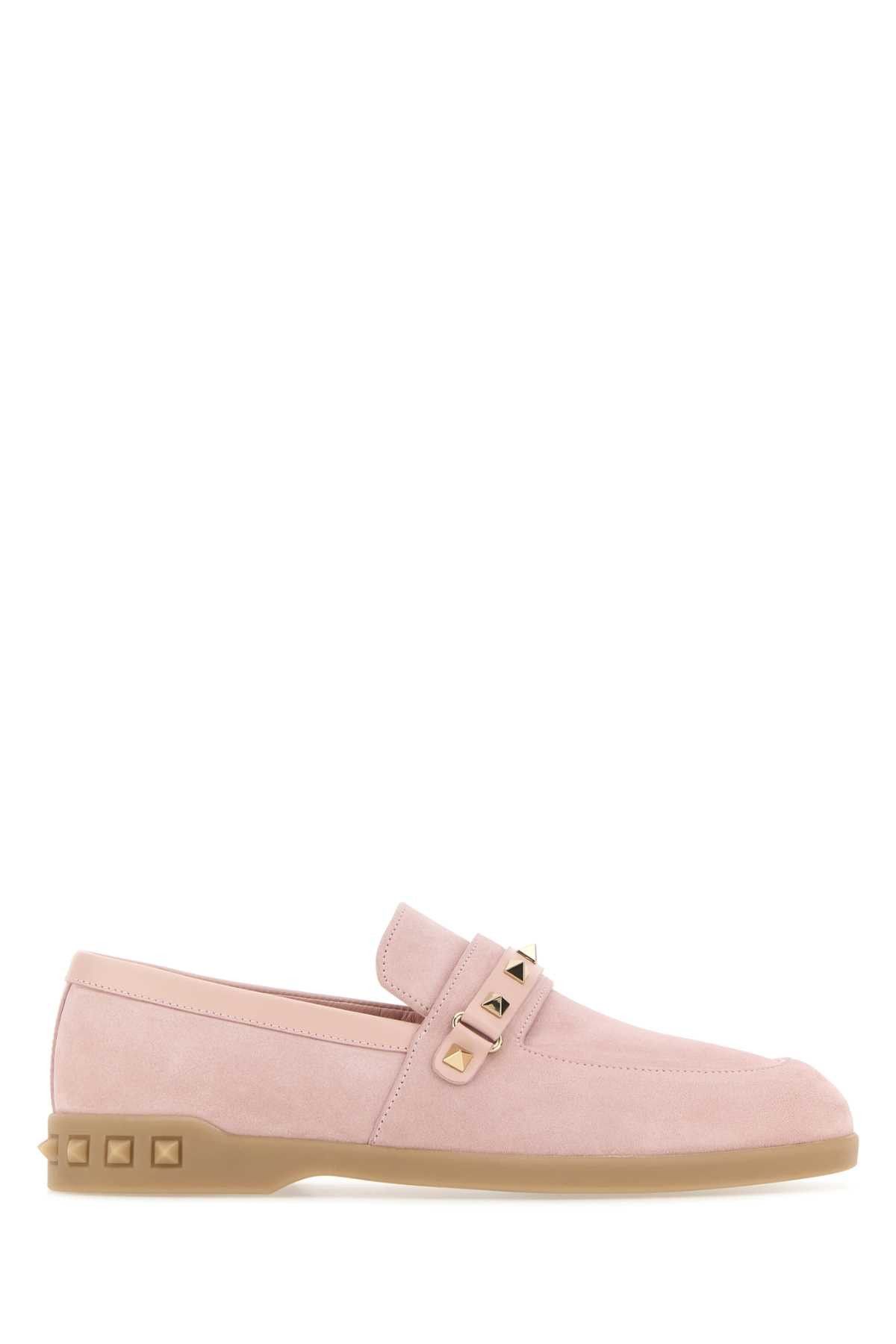 image of Valentino Garavani Pastel Pink Suede Leisure Flows Loafers, Women's (Size 8)