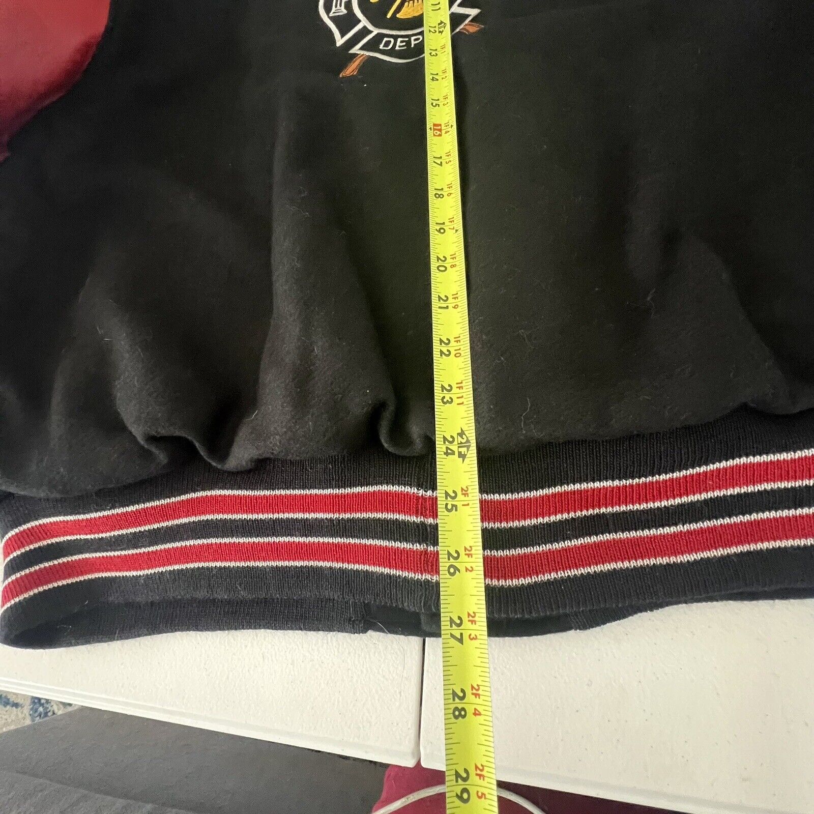 Delong Vintage bomber Jacket DeLong Wool 52 90s Backdraft Black Red Size US XXL / EU 58 / 5 - 6 Thumbnail