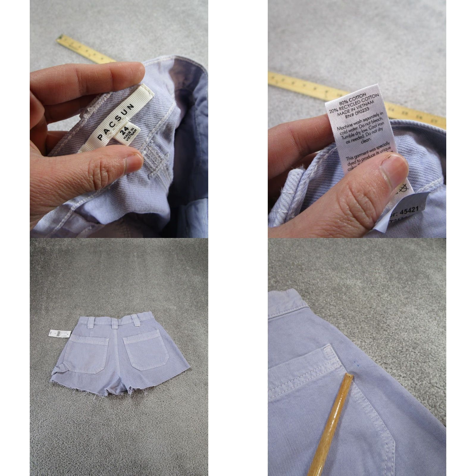 Pacsun Womens Lavender Shorts Pacsun Denim Cut Offs 24 XL Extra Large Size 42" / US 20 - 8 Thumbnail