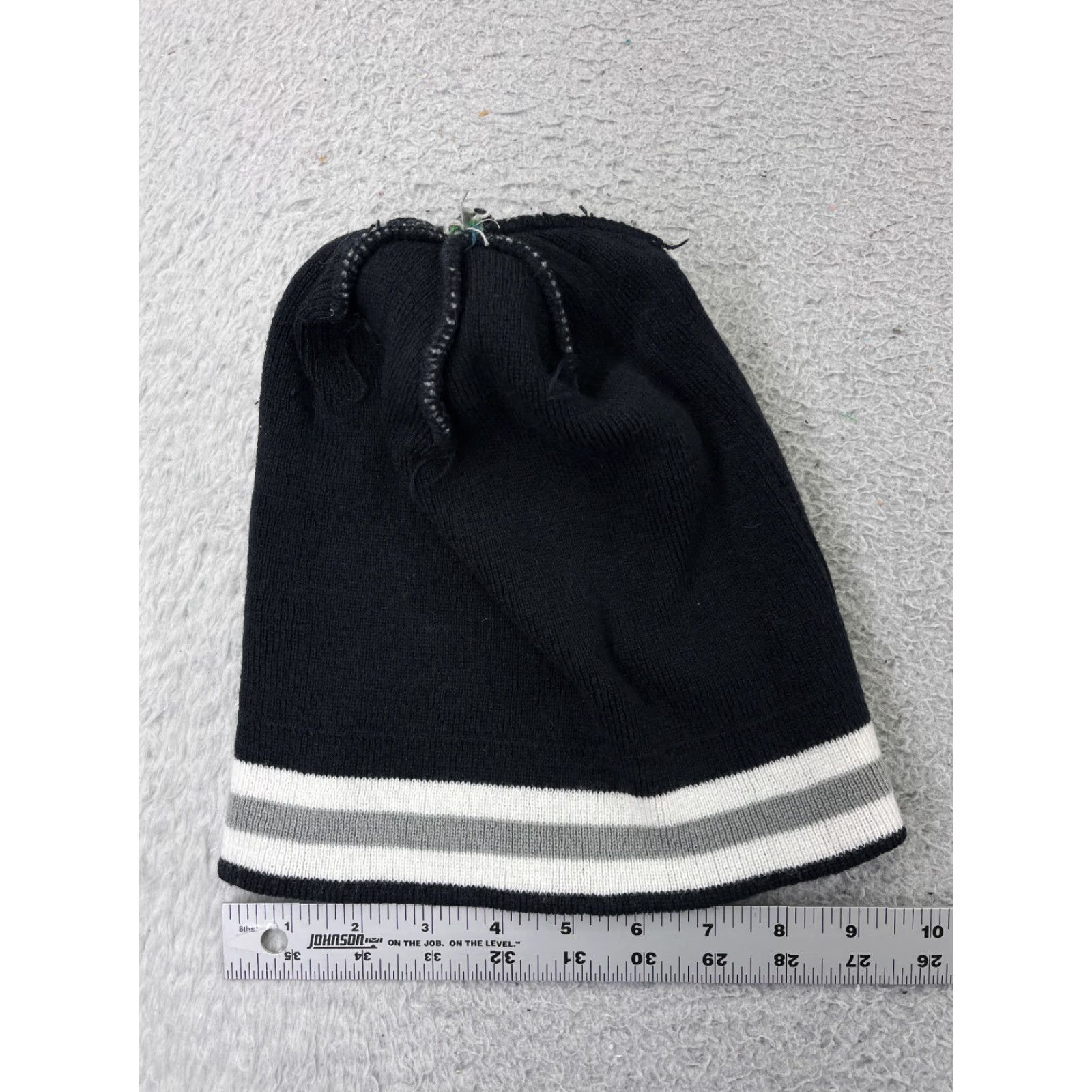 Vintage Washington DC Beanie Toque Unbranded Knit Acrylic Adult One Size Gray Stripe Pom Hat Mens Size ONE SIZE - 5 Thumbnail