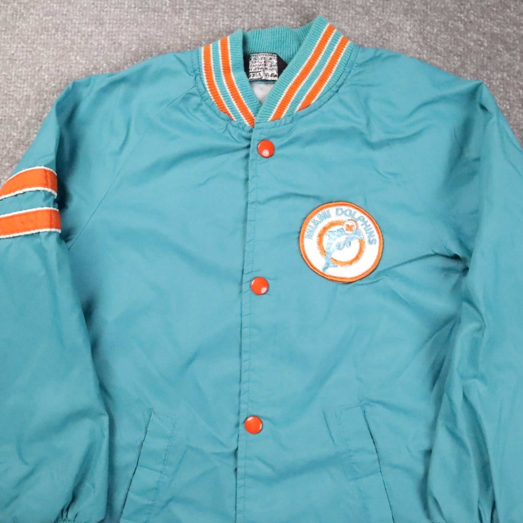 Sears VINTAGE Sears Boys Size 10 Miami Dolphins Football Jacket 70s 80s Blue Size US M / EU 48-50 / 2 - 5 Thumbnail