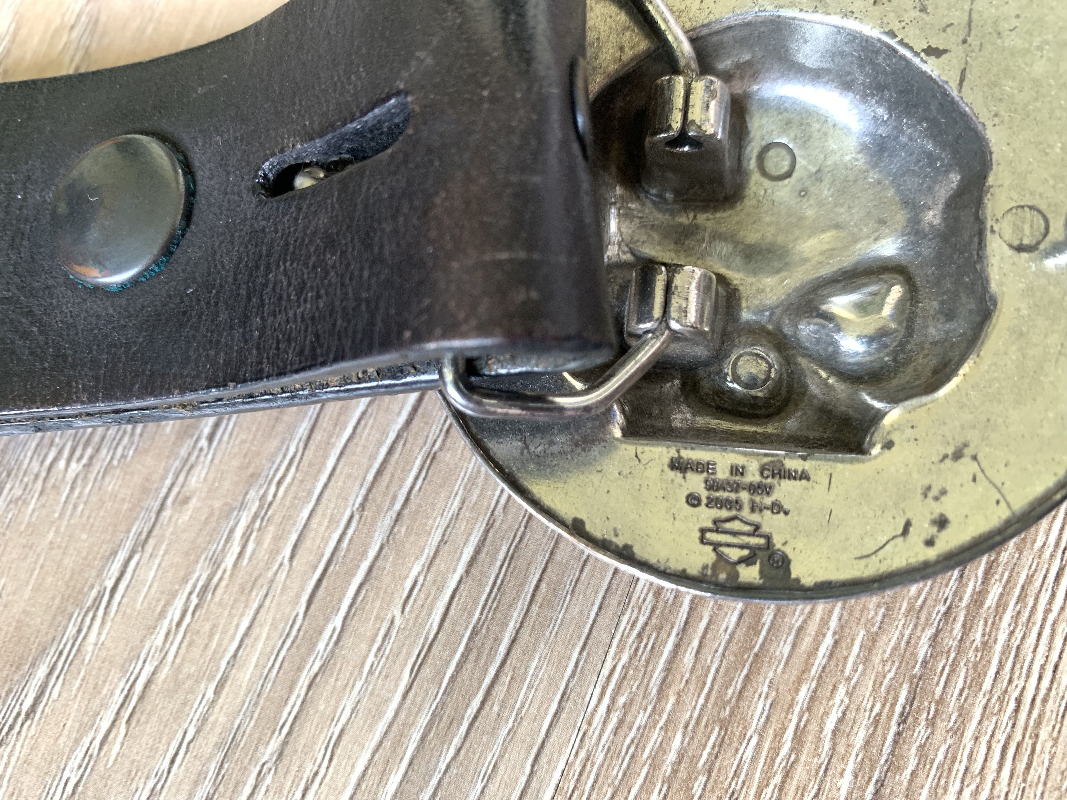 Harley Davidson × Vintage Harley Davidson Skull Black Unisex Leather Belt Size ONE SIZE - 9 Thumbnail