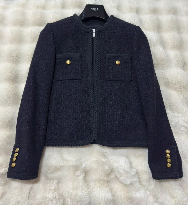 Celine Celine Women's Tweed Jacket with Gold Buttons - dmc Size US M / EU 48-50 / 2 - 1 Thumbnail