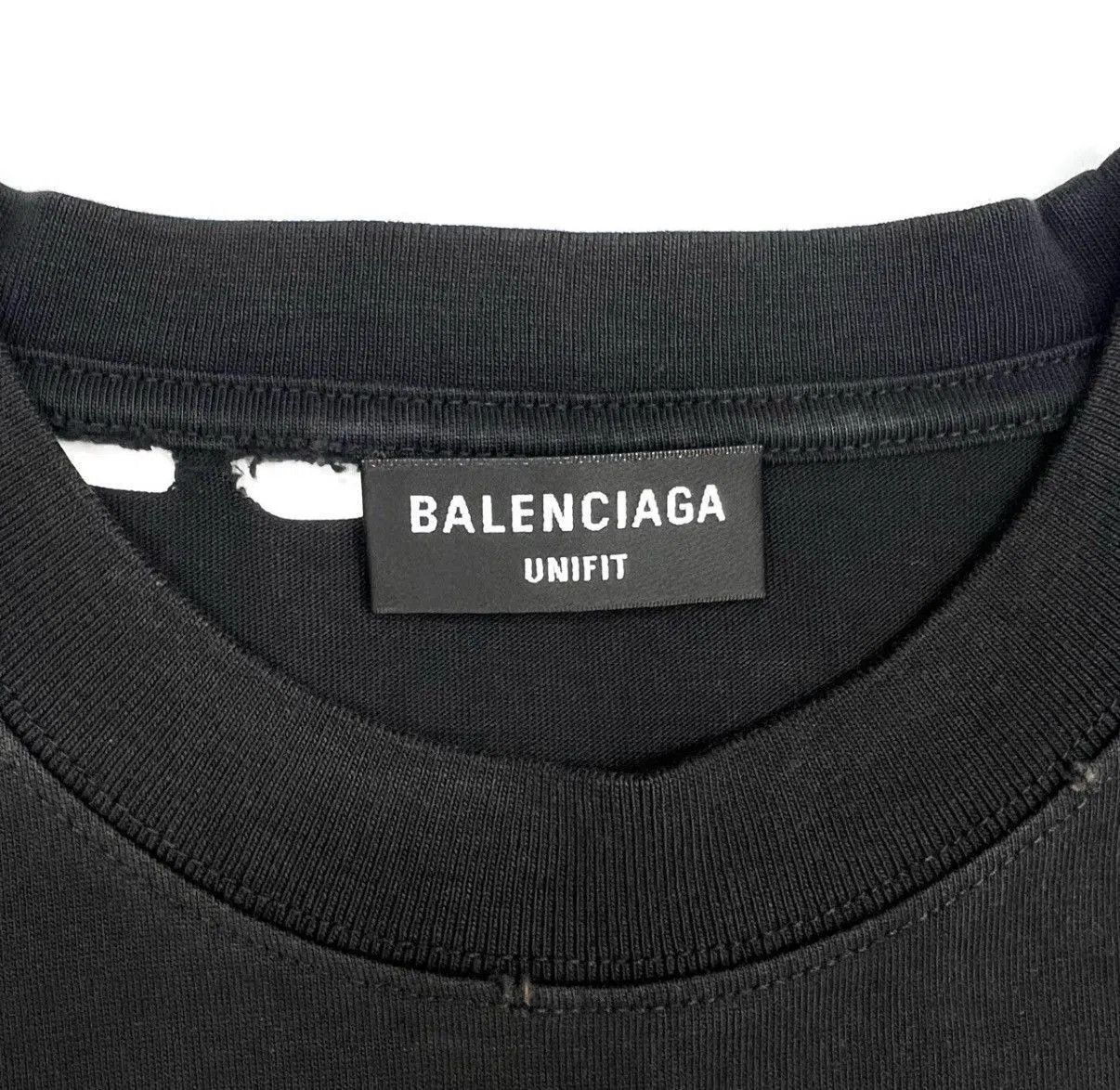 Balenciaga Black Distressed Short Sleeve T-Shirt XL. Size US XL / EU 56 / 4 - 3 Thumbnail