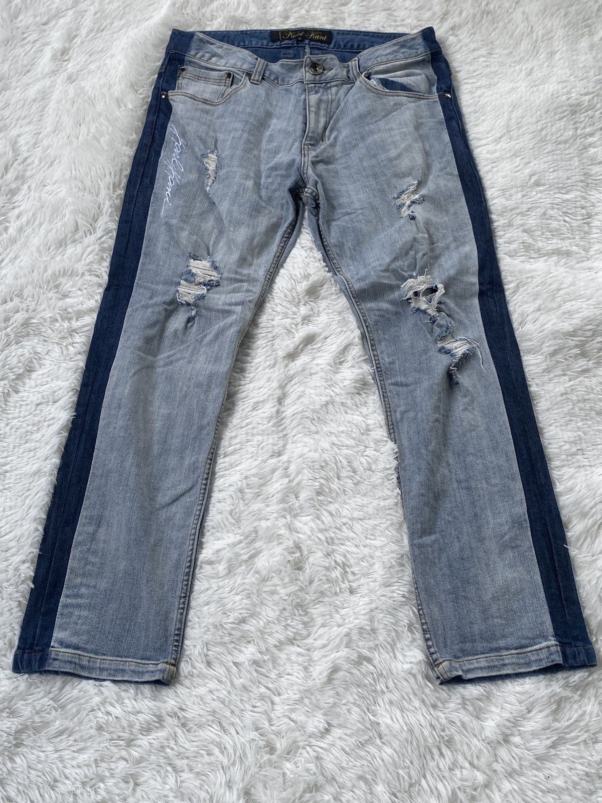 Karl Kani 🔥BINDING NOW🔥 Distressed Karl Kani denim streetwear Size US 36 / EU 52 - 2 Thumbnail