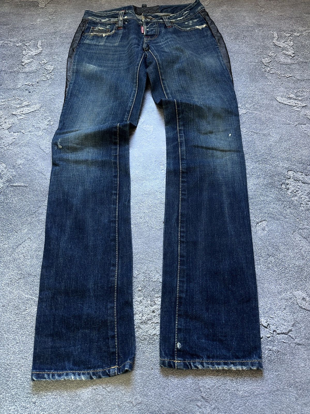 Dsquared2 Vtg Dsquared2 Distressed Leather Inserts Denim Size 38 IT Size 26" / US 2 / IT 38 - 6 Thumbnail