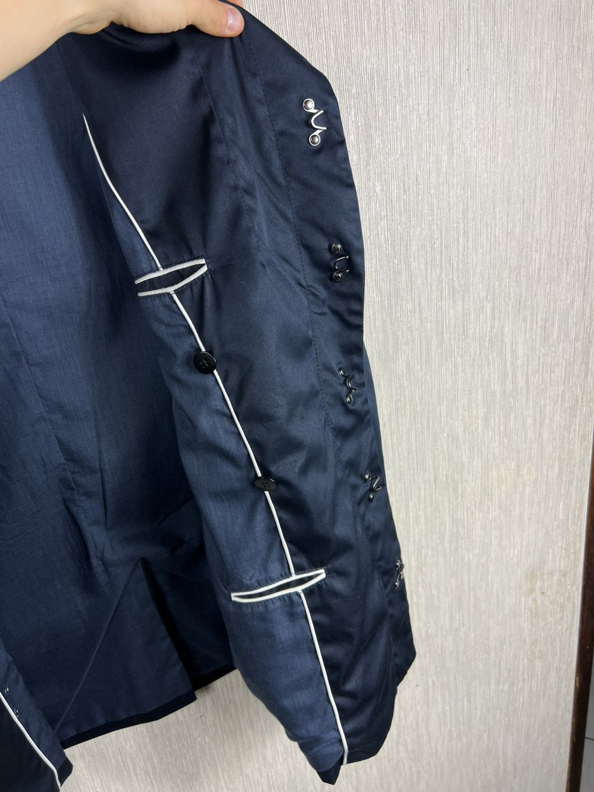 Emporio Armani Emporio Armani BlueLine asymmetrical cut jacket clips blazer Size US M / EU 48-50 / 2 - 16 Thumbnail